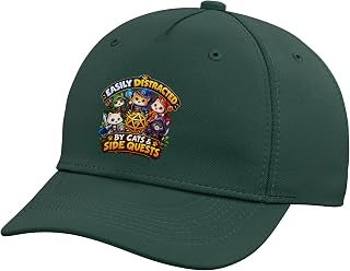 RPG Gamer Cats Side Quest Funny Game Nerd Sarcastic Saying Adjustable Baseball Hat