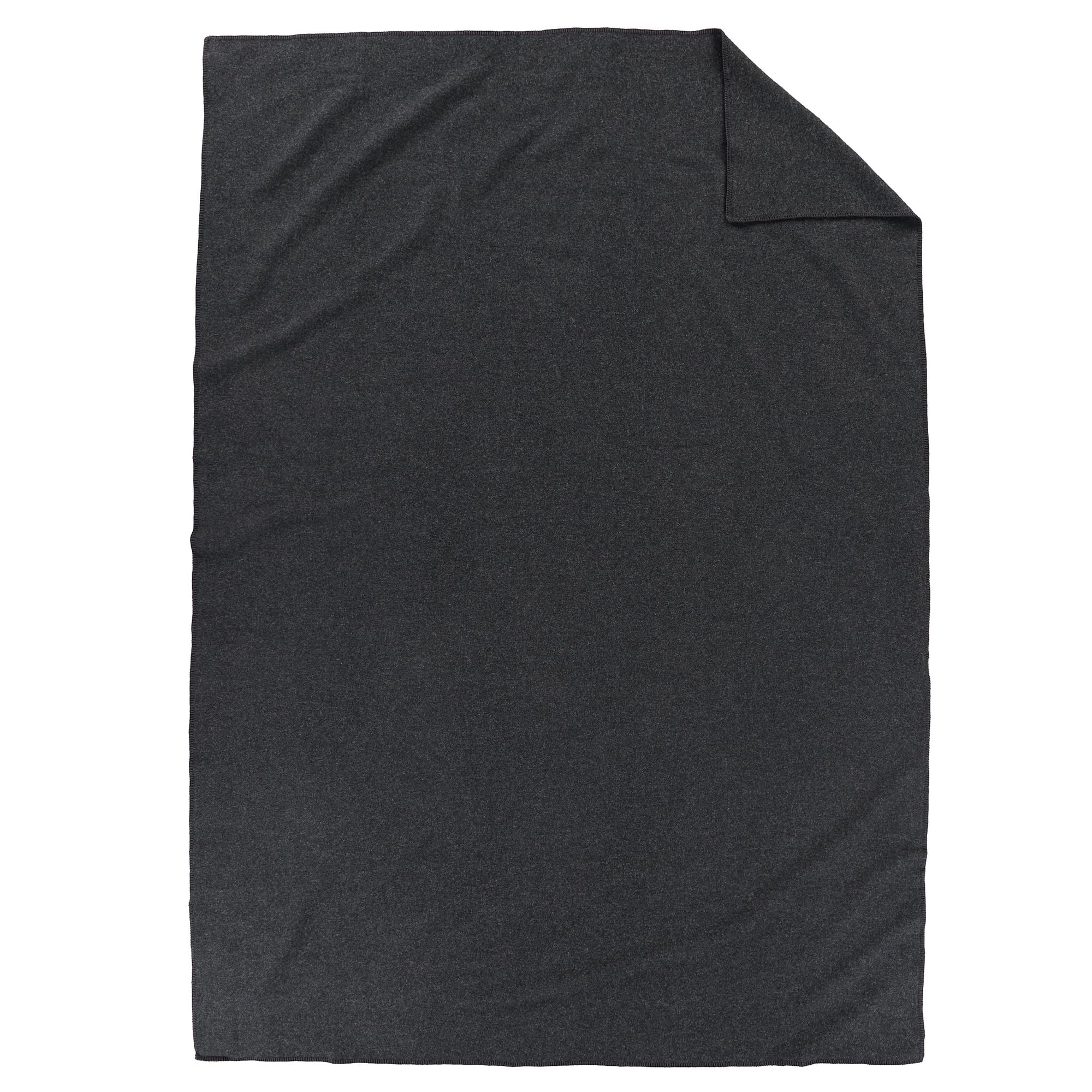 Eco-wise Easy Care Wool Blanket Twin 66" x 96" - 100% Wool with Whipstitch Binding, All Season, Washable, Soft and Durable Blanket for Home and Outdoor Adventures - Charcoal