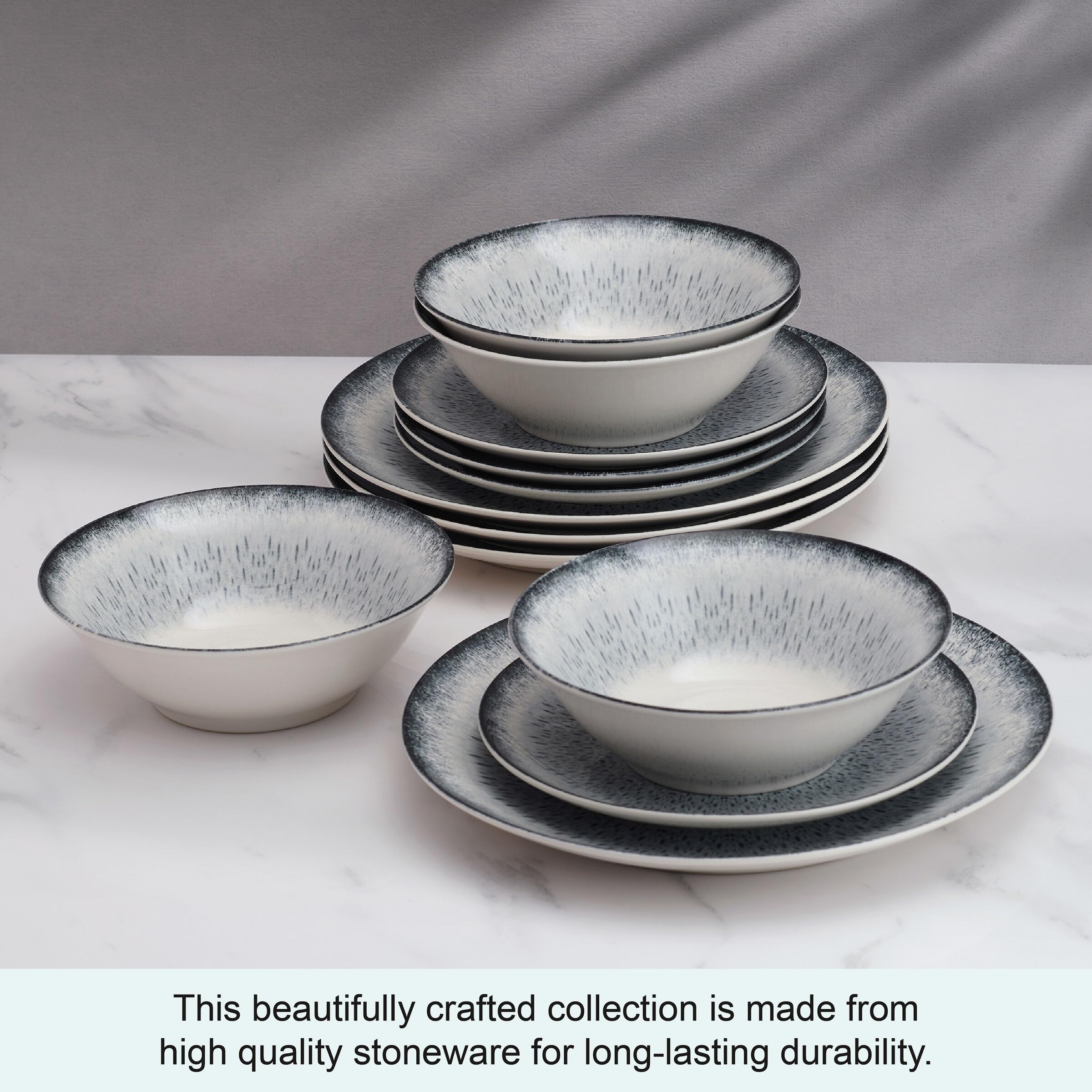Amazon.com | Mikasa Matteo 12 Piece Dinnerware Plate Bowl Set