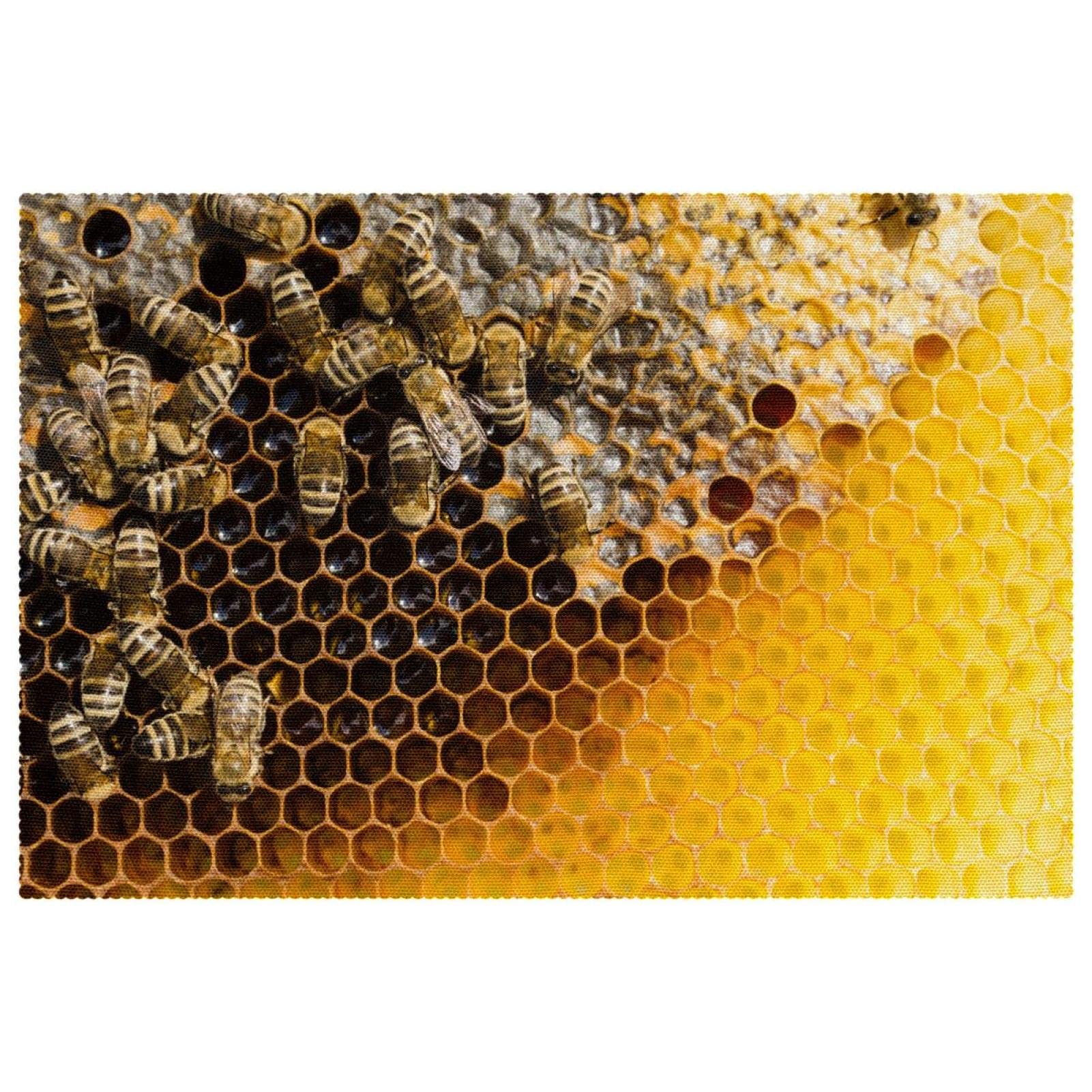 Set de table abeilles jaunes pour décoration de table champêtre lot de 6