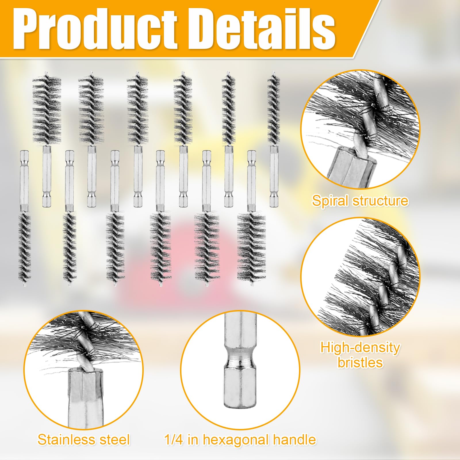 Brosses Métalliques Pour Perceuse, Lot De 7, Nettoyage, Élimination Rouille Et Peinture De Métal