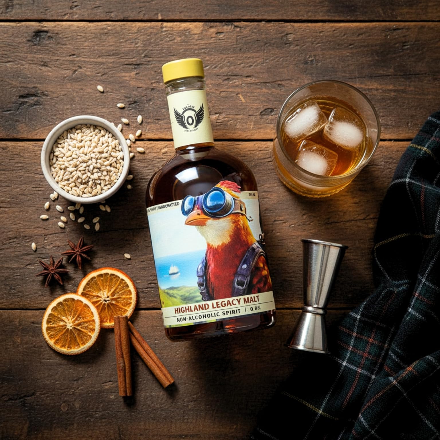 Volante Highland Legacy Malt 0,0% | Alternative sans alcool inspirée du whisky | profil fumé et malté | 700 ml
