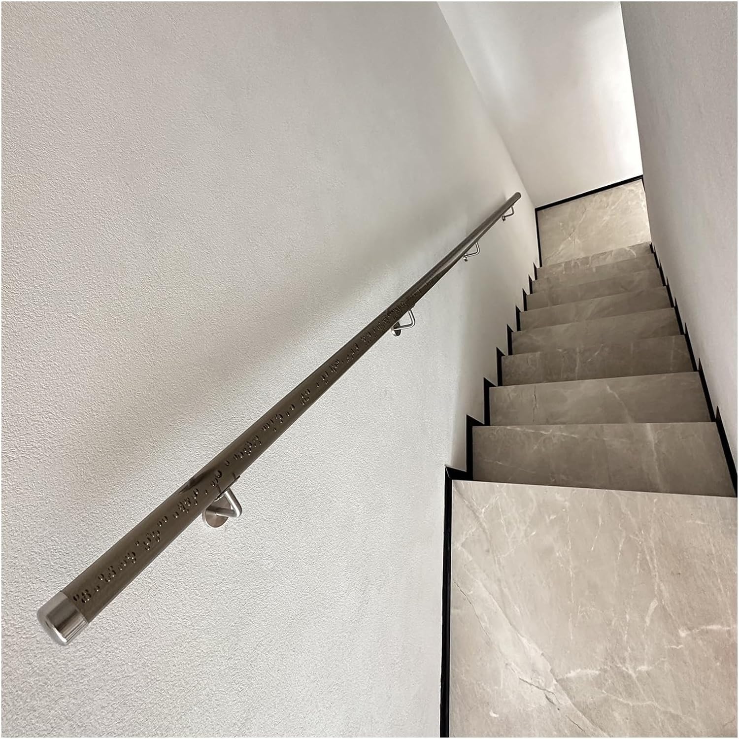 Indoor Stair Handrail Black Transparent Acrylic Handrail, Staircase Handrails Complete Kit for Corridor Railing Loft, Non-Slip Wall Mount Staircases Stair