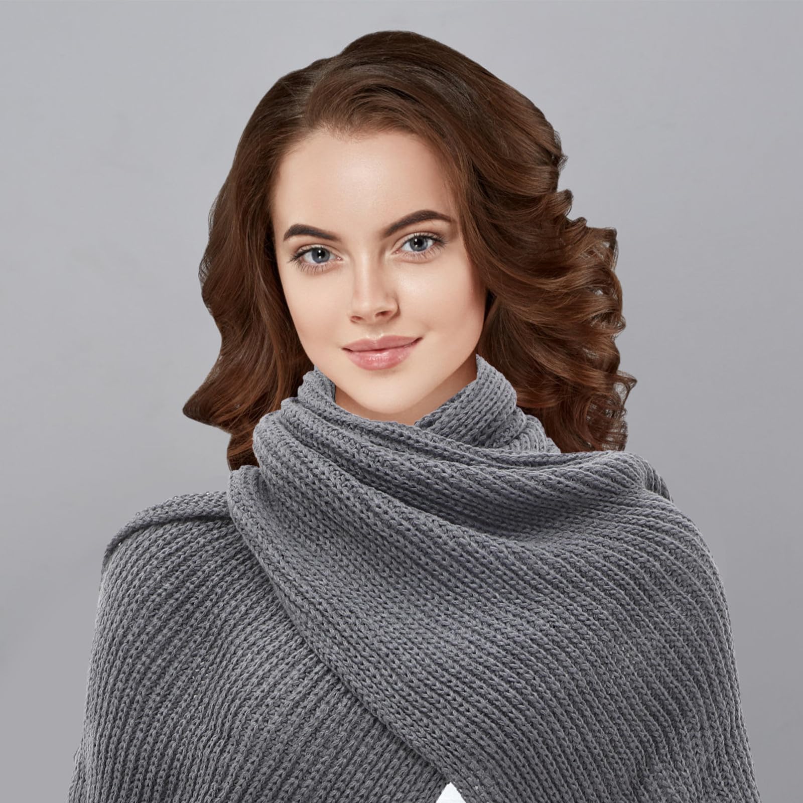 MAGICLULU Sciarpa Design Elastico per Mantenere Caldi Collo e Braccia con Maniche in Maglia Resistente e Acrilico Stile Coreano Autunno Inverno Unisex
