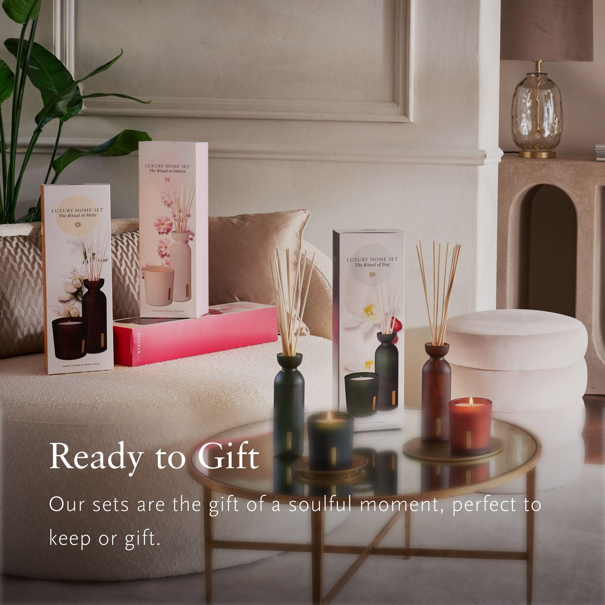 RITUALS Geschenkbox The Ritual of Jing – Duftkerze und Duftstäbchen mit Lotus und Jujube – Geschenkset mit entspannenden und beruhigenden Eigenschaften