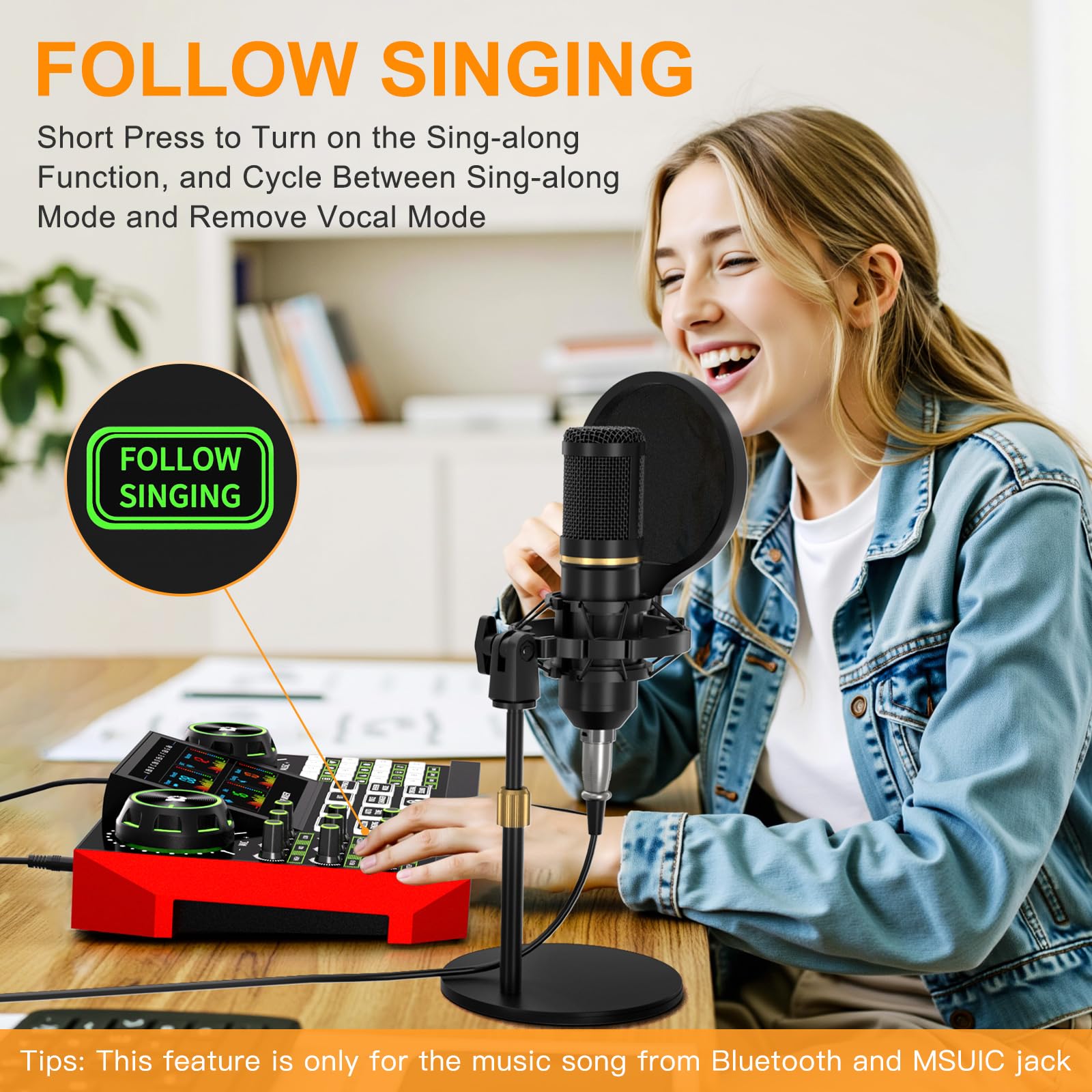 neculogy Podcast-Ausrüstungs-Set mit 3,5-mm-Kondensatormikrofon, Mischpult für Mikrofon, für PC/Telefon, Live-Streaming, Singen, Gaming