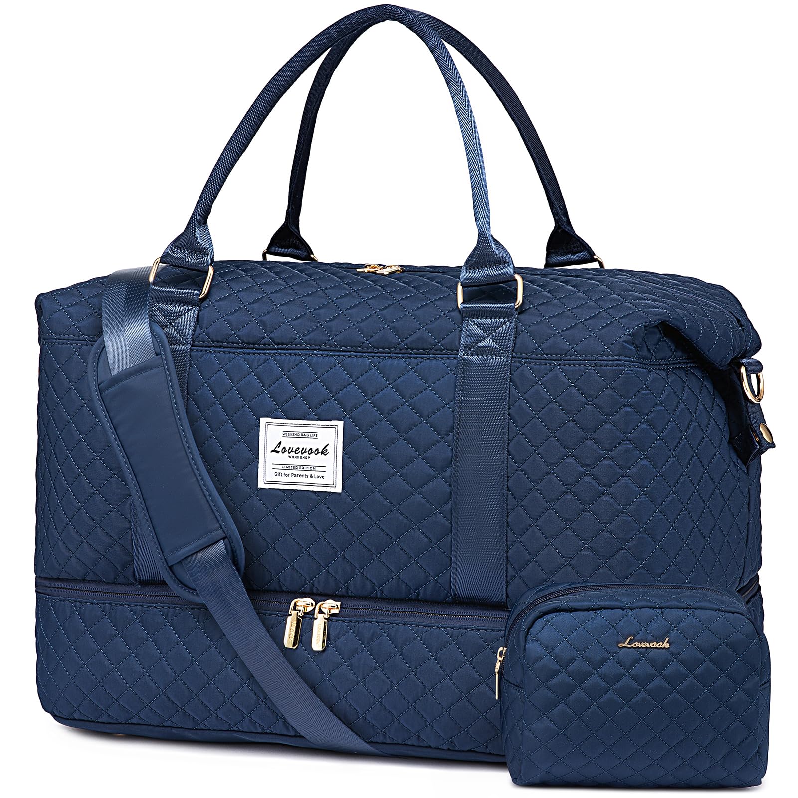 LOVEVOOK Travel Duffle Bag Weekender Bags for Women with Shoe Compartment Carry on Overnight Bag with Toiletry Bag