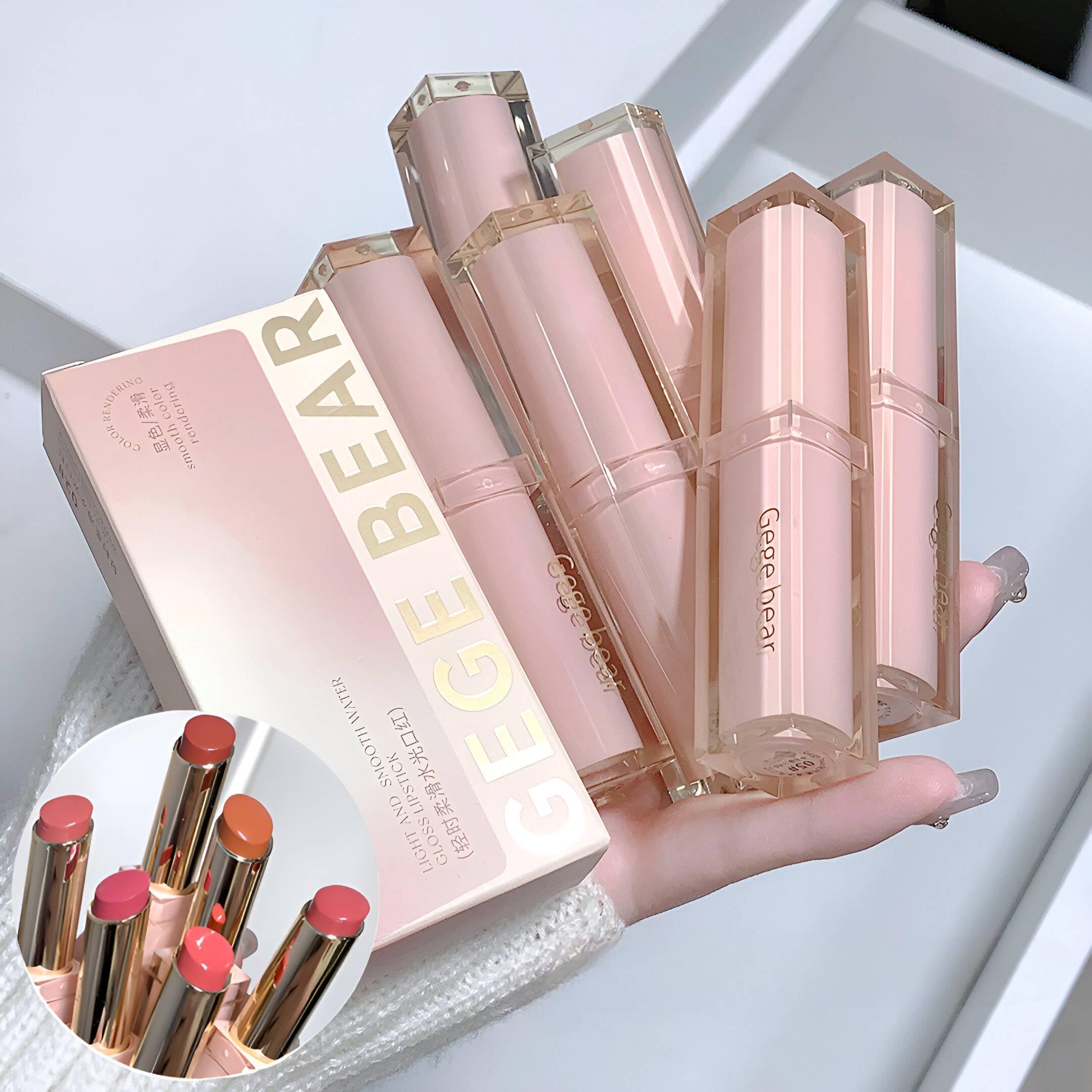Gege Bear Light and Smooth Water Gloss Lipstick | Ultra-Hydrating Lip Tint with Mirror Shine | 6 High-Shine Shades for Plump Lips | Lightweight, Non-Sticky Formula-picture-17