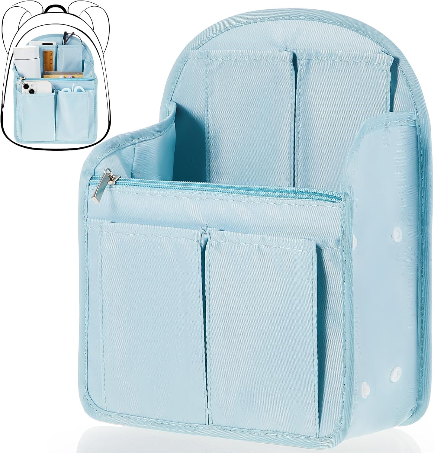 Waterproof Mini Backpack Organizer Insert with Pockets for All Waterproof Mini Backpack Organizer Insert with Pockets for All