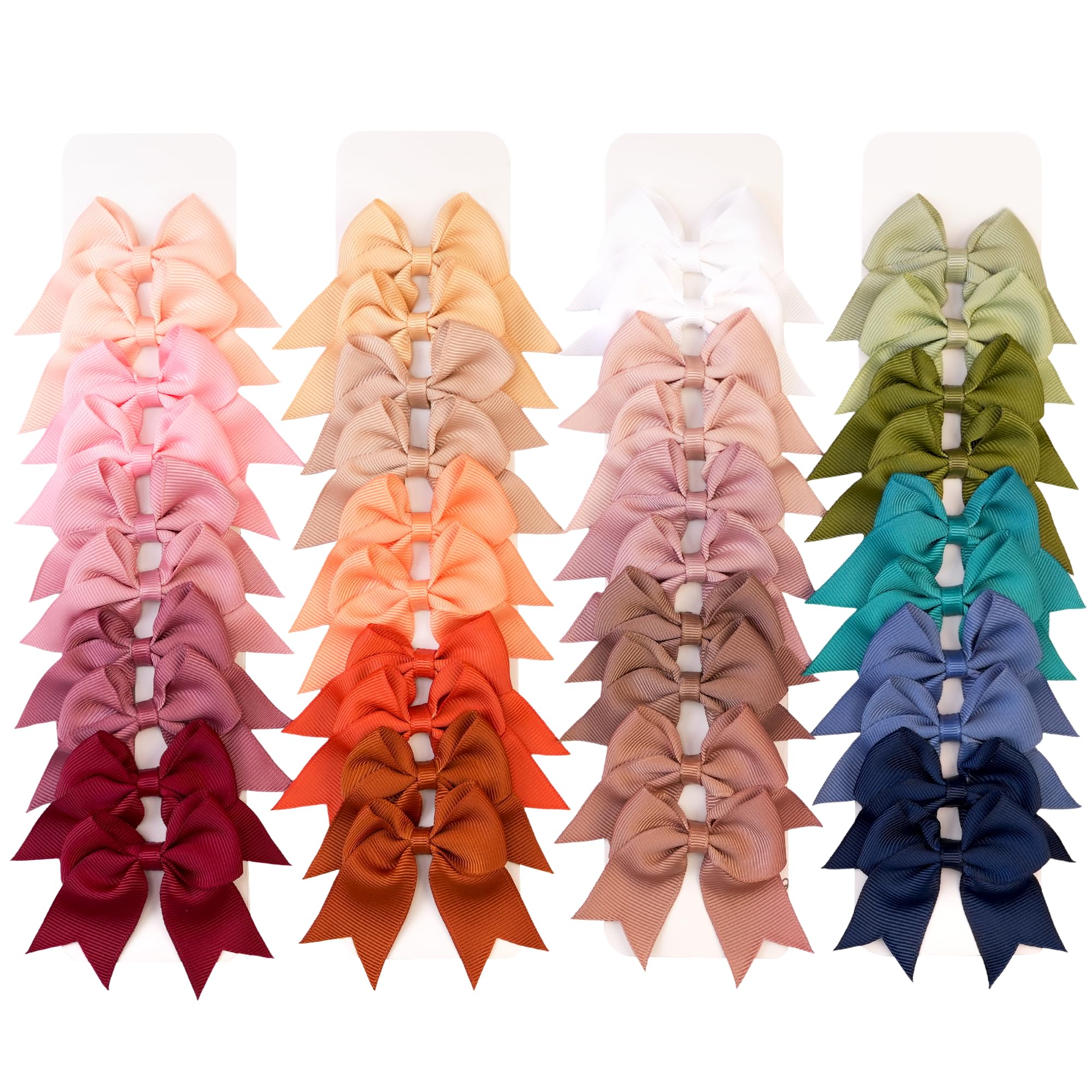 JOYOYO 40 Pcs Baby Girl Hair Bow Clips 2.4 Inch Hair Bows for Toddlers - Craft Pastel Color Ribbon Bows In Pairs โ image 1