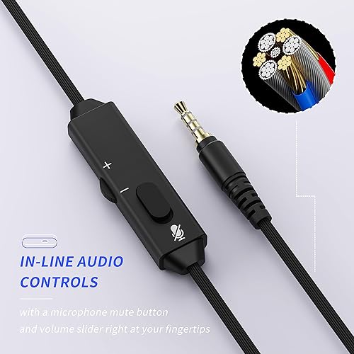 Miniatura 5 de BINNUNE Gaming Headset with Mic for PS4 PS5 Xbox Series X S Xbox 1 PC NS, Wired Gaming Headphones with Microphone for PS 4 5 Xbox1 Blanco,Negro