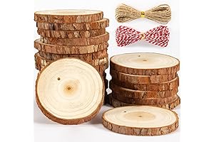 Sukh Natural Wood Slices - Perfect for DIY Christmas Ornaments, Arts, and Crafts
