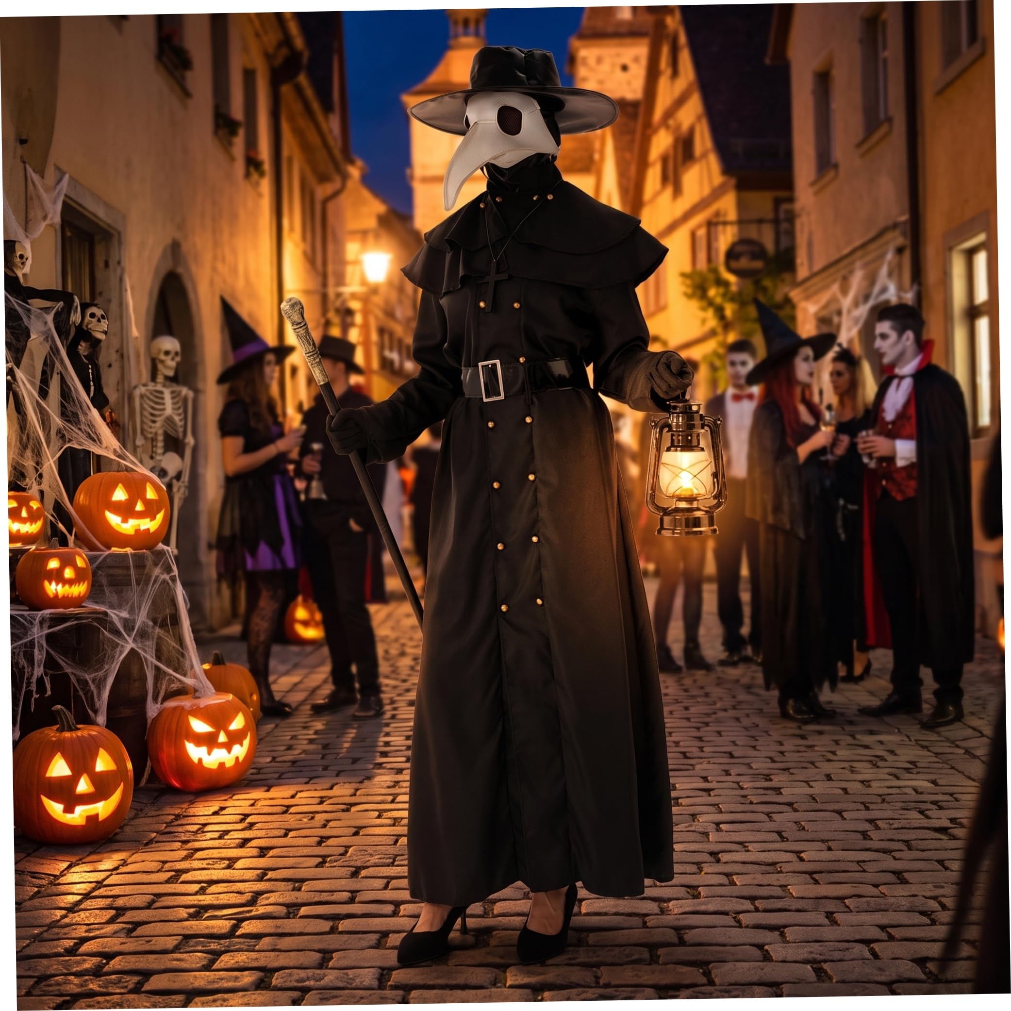 Costume da Dottore della Peste, Costumi di Halloween per Adulti, S