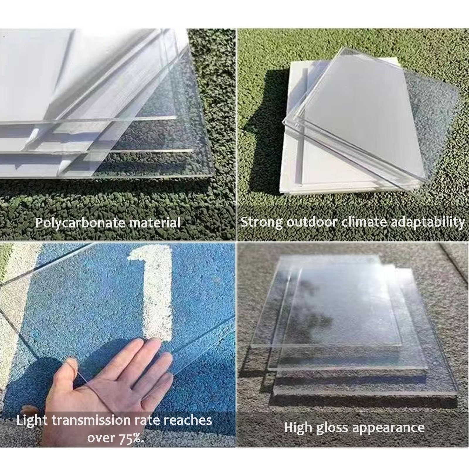 Panel de techo de policarbonato transparente, 1 mm, resistente a los rayos UV, impermeable, perfecto para uso en invernaderos, uso en exteriores, 0,5 x 9 m, repuesto