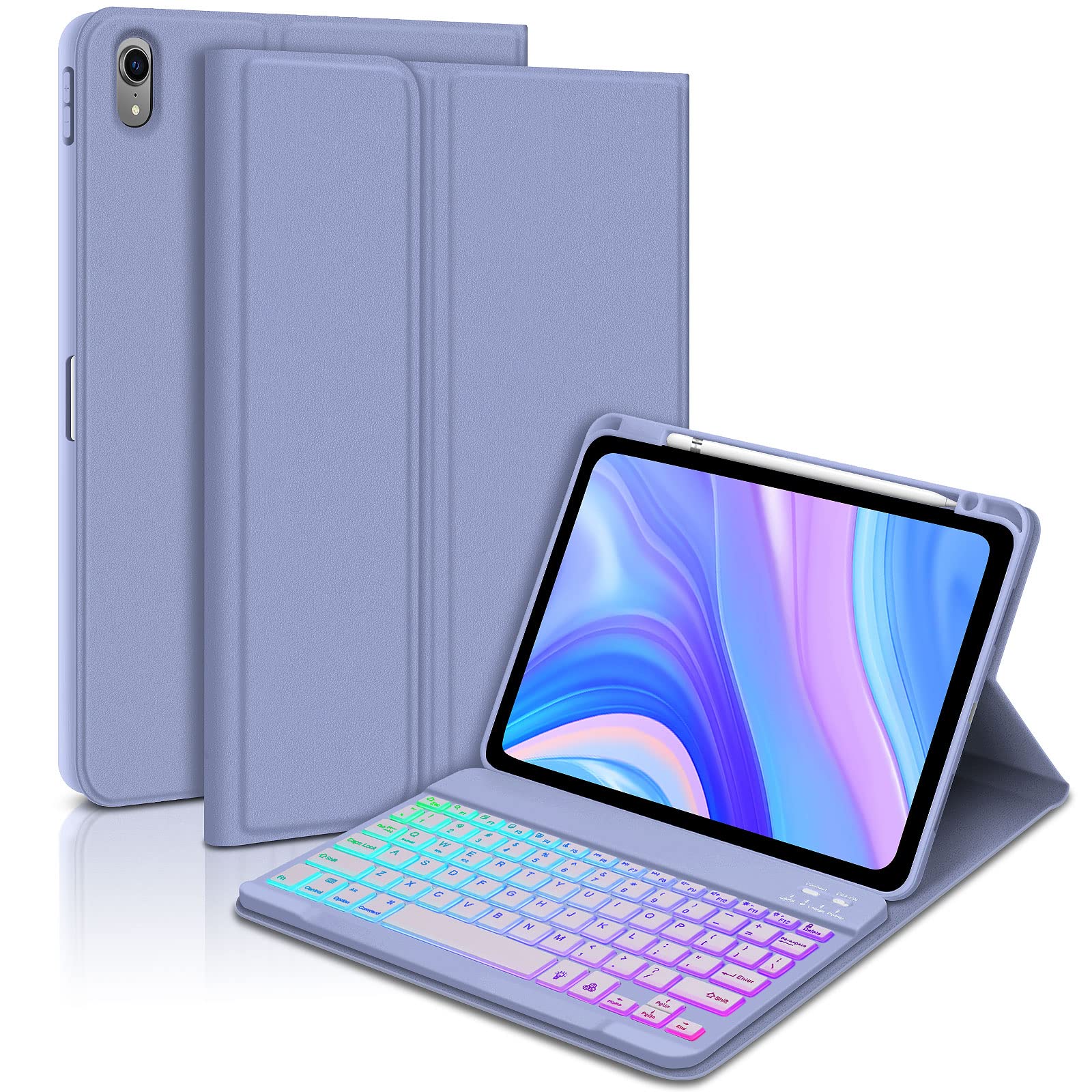 Amazon.com: GOOJODOQ 7 Colors Backlit Keyboard Case for iPad 10th 