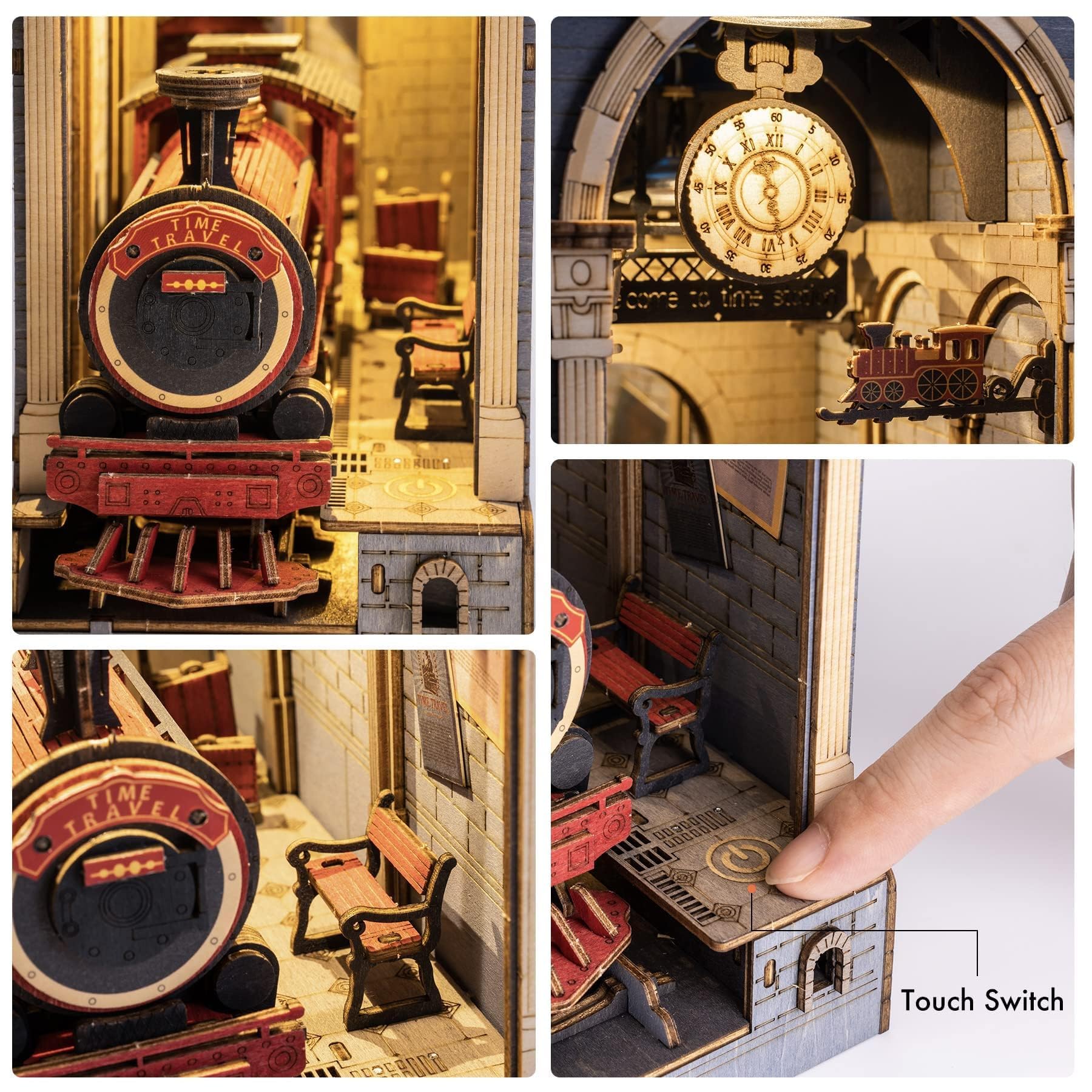 ROWOOD Book Nook Kit, DIY Dollhouse Booknook for Bookshelf Bookends Decor 3D Wooden Puzzle Model Building Kit for Christmas - Image 3