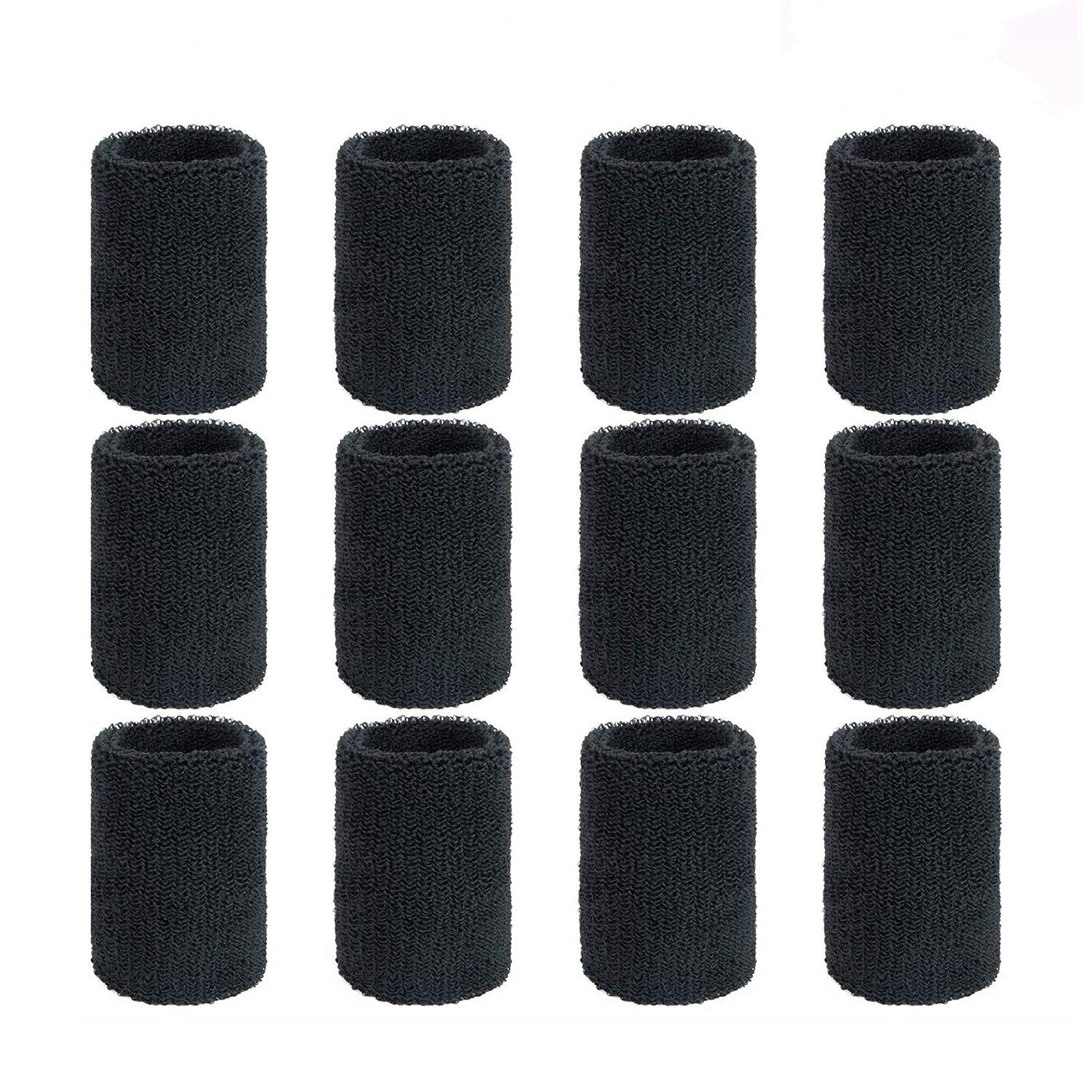 Jieddey Serre-Poignets Bracelets,6 Paires Absorbants Poignet Bandeau Coton Sport Sweatband Eponge Poignet pour Uomini Donne Badm