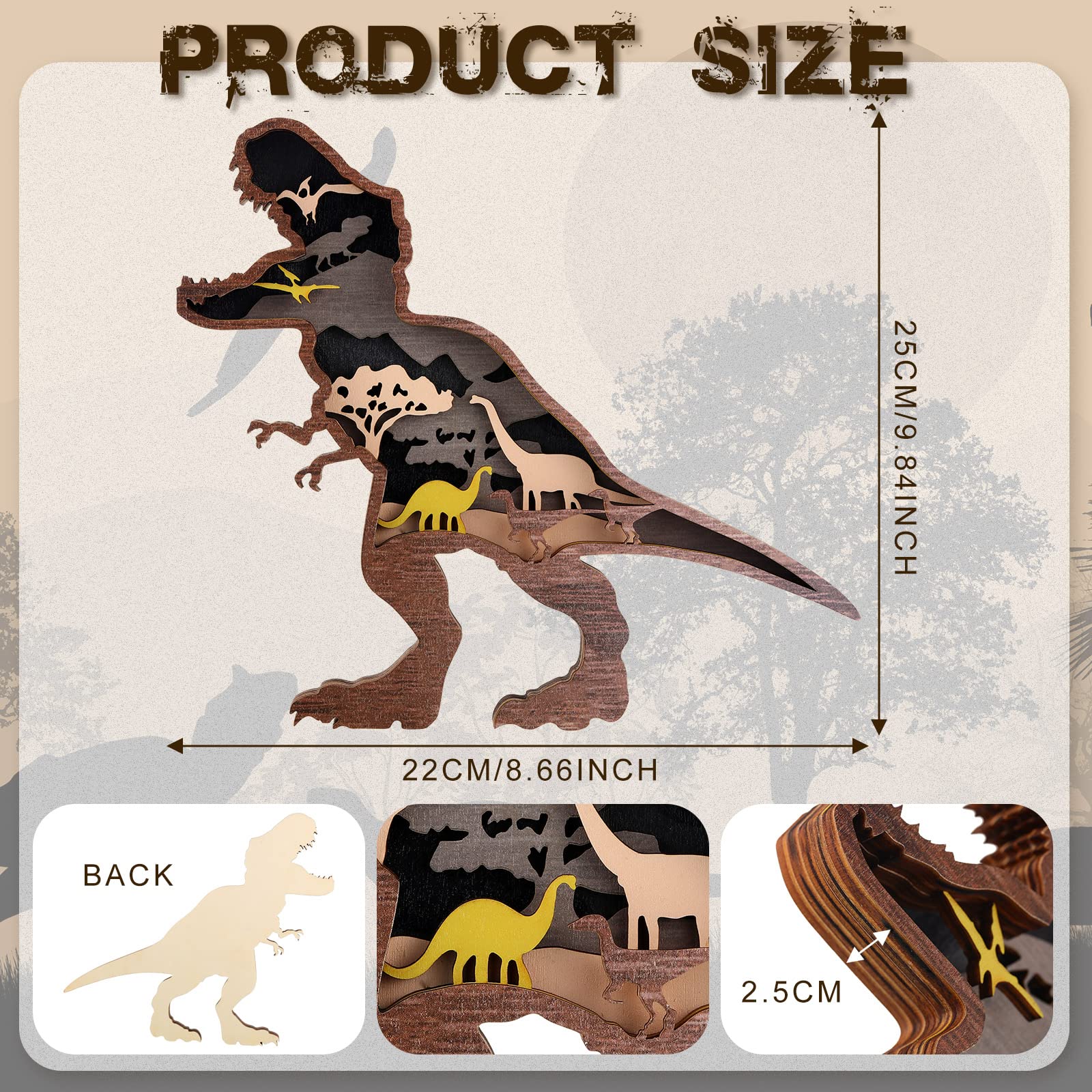 Amazon.com: Chunful Dinosaur Decor, Wooden Farmhouse Dinosaur