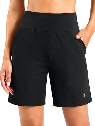 SANTINY 7/ 9 Shorts for Women with Pockets