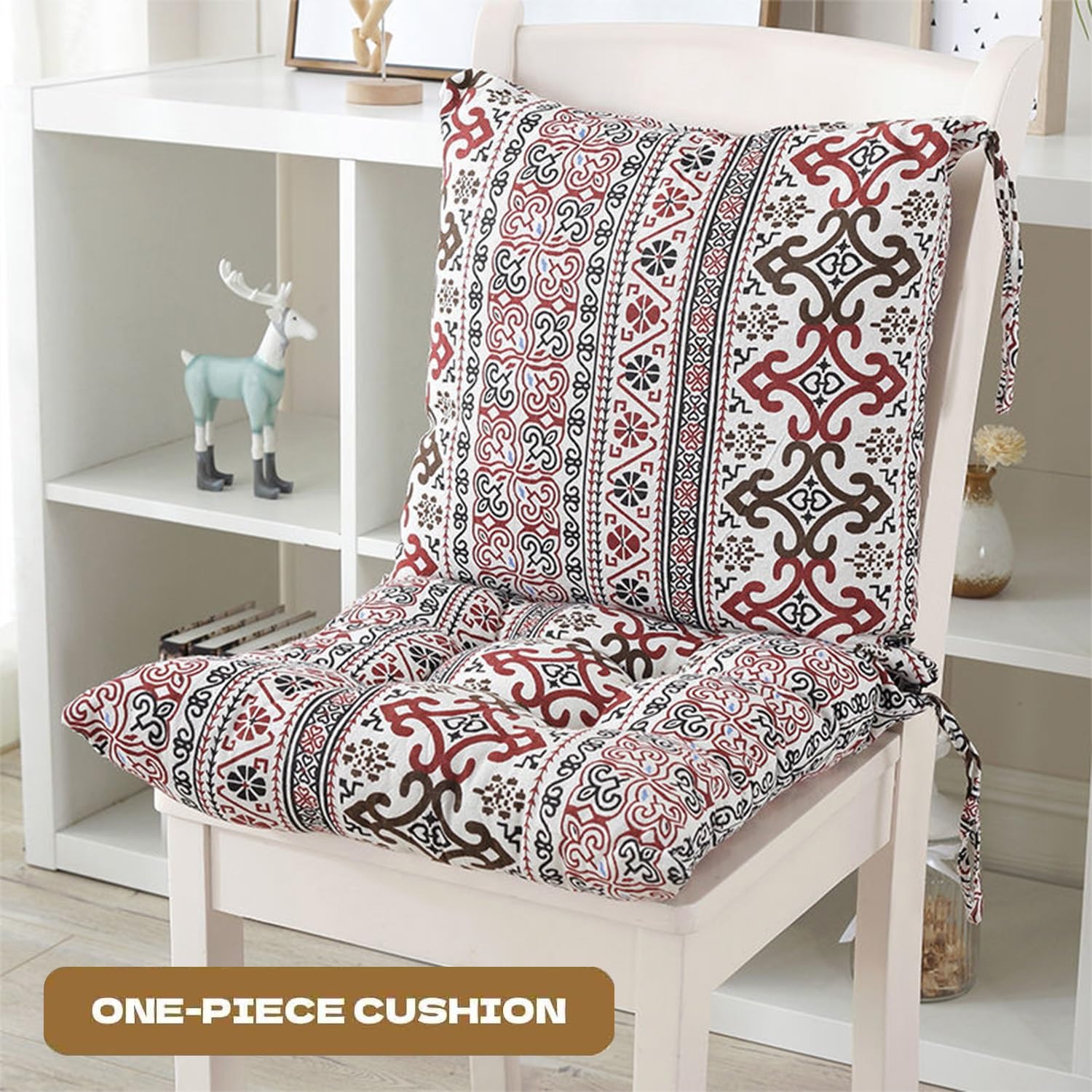 Lot De 2 Coussin De Chaise 50x50cm Avec Dossier - Galette Confortable Intérieur Extérieur Jardin Salle à Manger (B13)