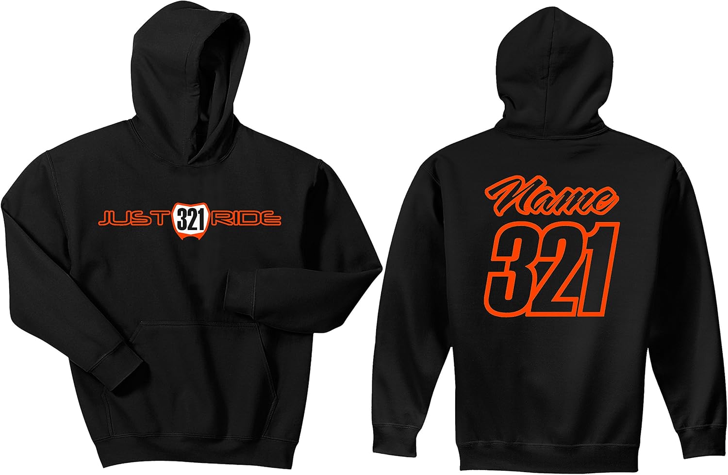 Just Ride Motocross Number Plate Custom Personalized Hoodie Sweat Shirt