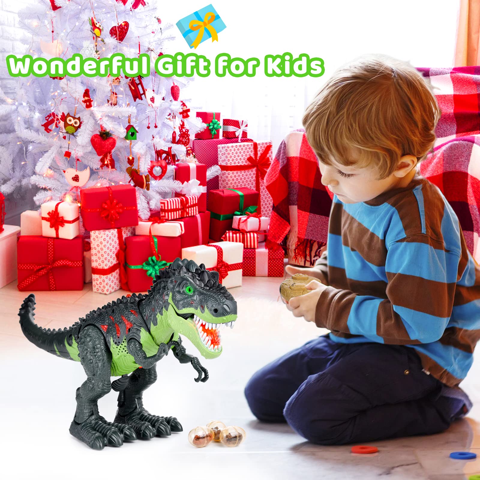 Janusoma Remote Control Trex Dinosaur Toy, RC Dino Realistic Electronic Walking Tyrannosaurus