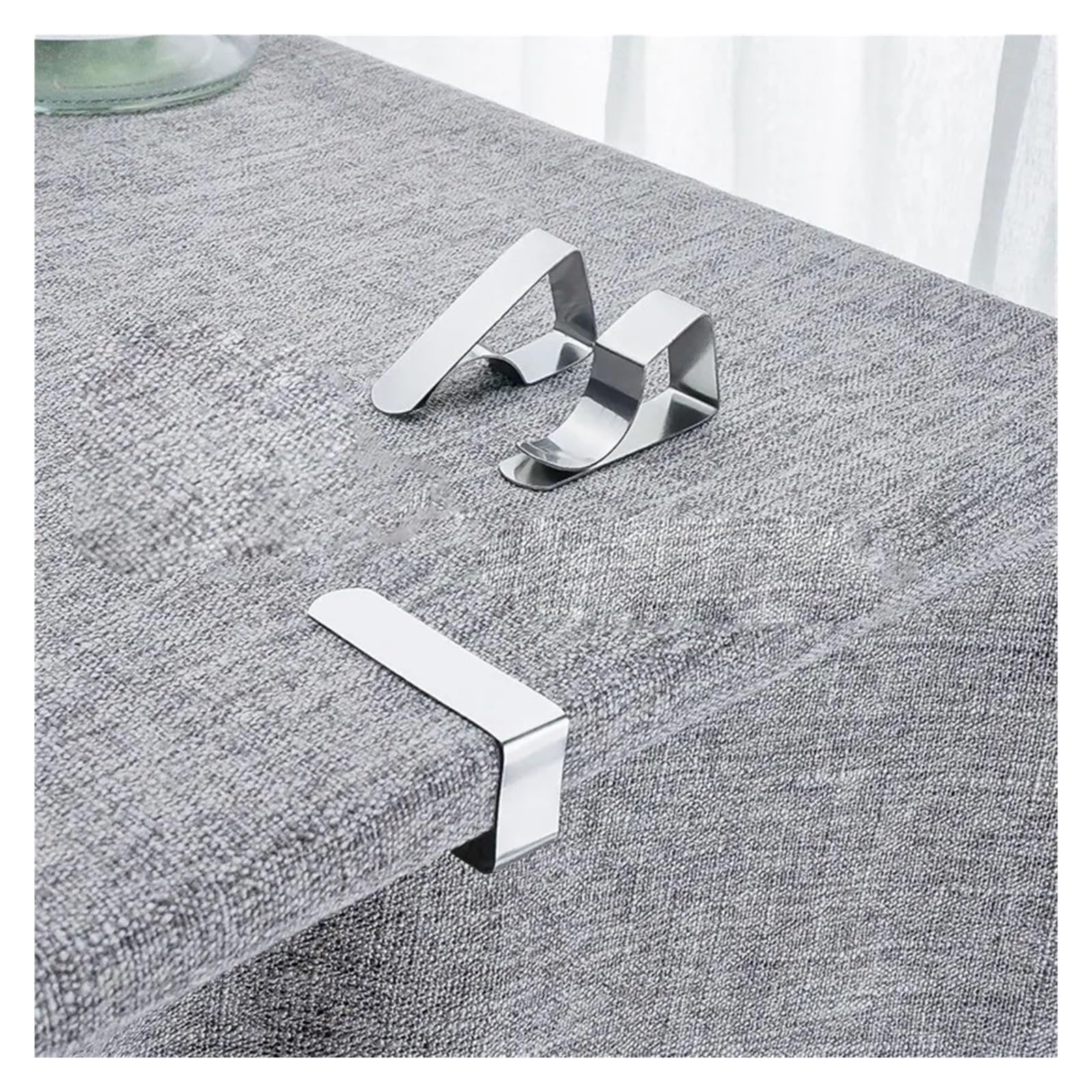 Tischdeckenklammern 8/24pcs Tablecloth Clips Stainless Steel Anti-Slip Clamp Table Cloth Cover Fix for Camping Wedding Promenade