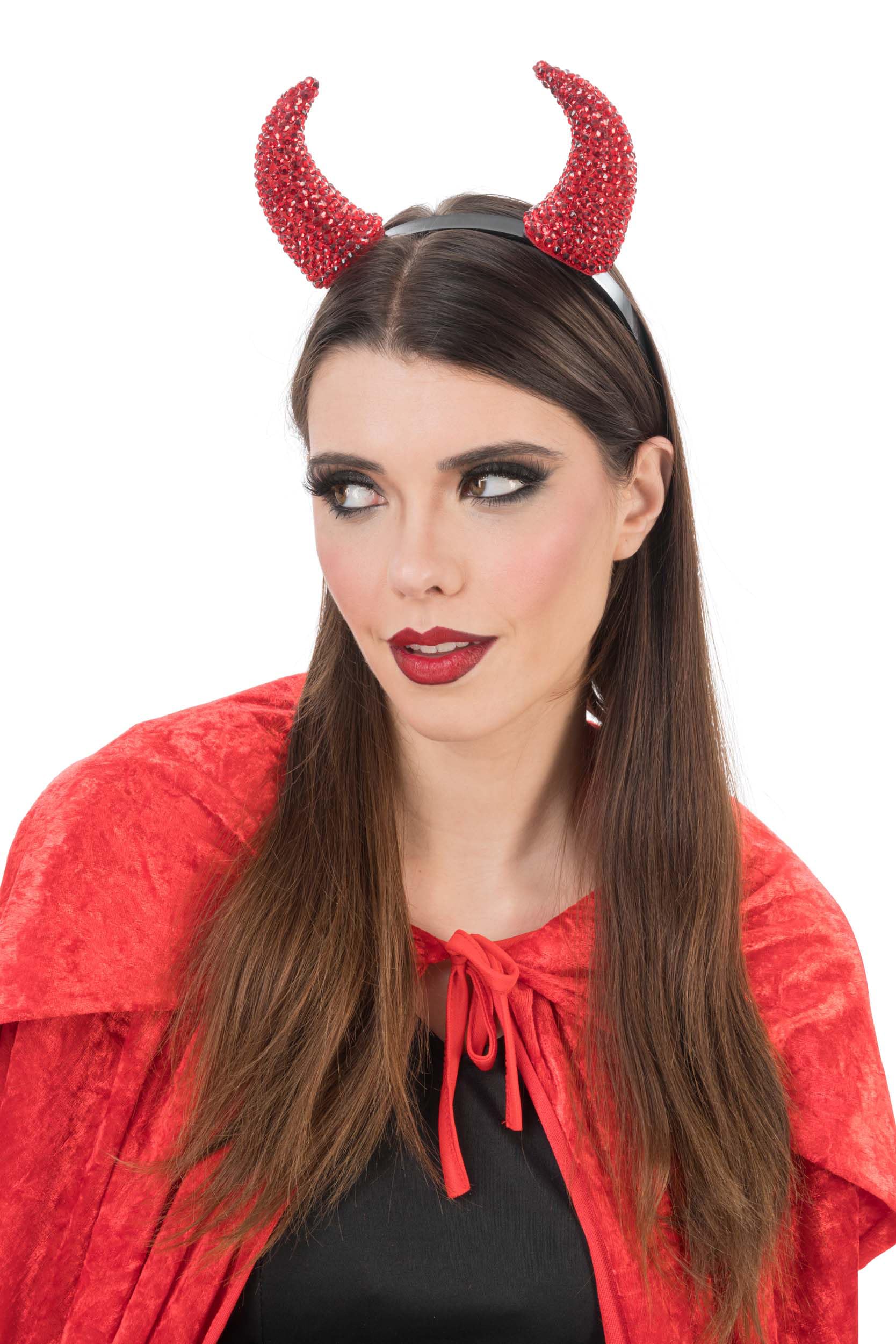 Chaks - Devil Headband with Glittering Horns in Red or Black, Costume Accessories for Halloween and Carnival - Image 3
