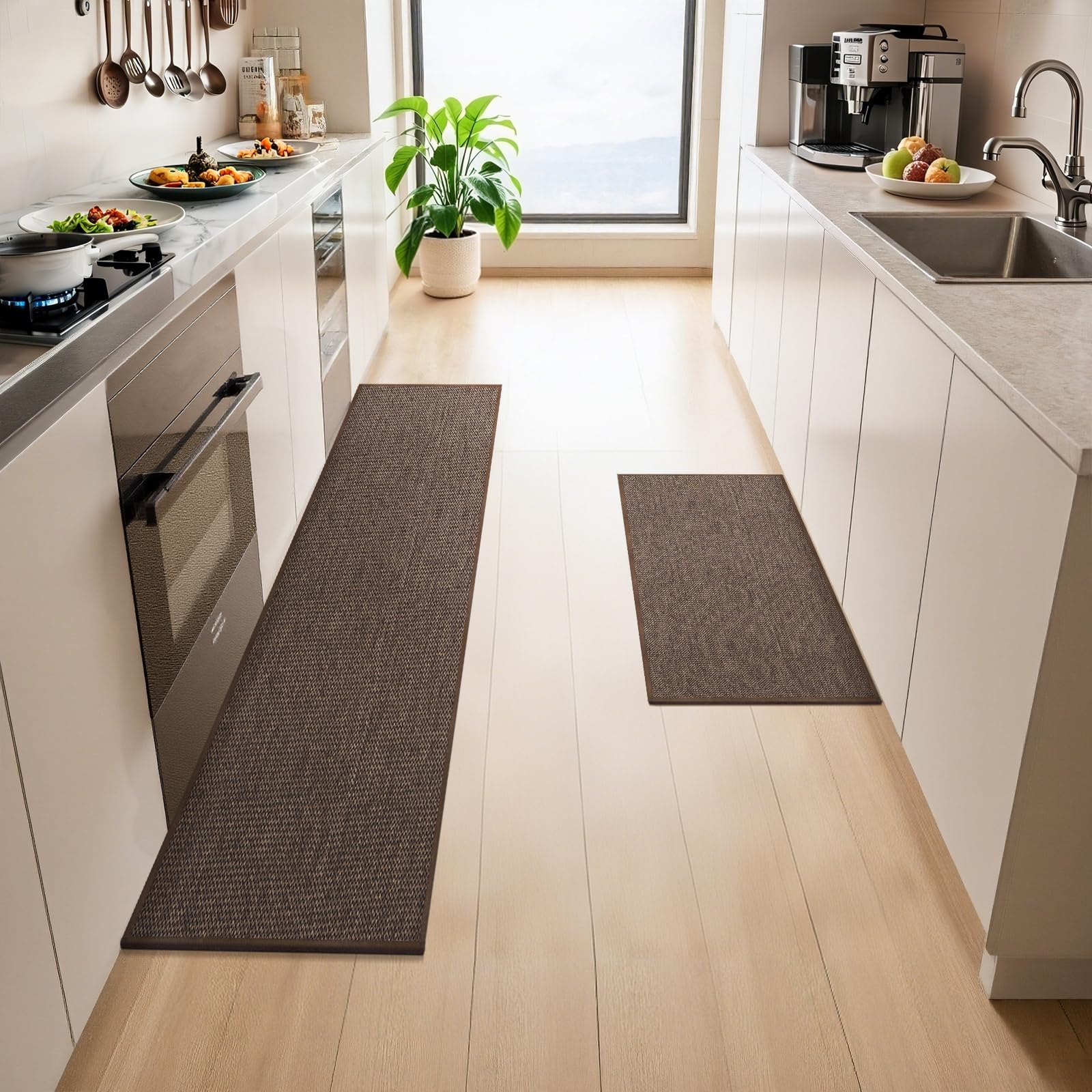 LEKEEPGO Alfombra Cocina Lavable Antideslizante 43.5x200cm, Alfombras Cocina Lavable, Alfombra Pasillo Larga, Tapete Cocina, Absorbente Alfombra para Cocina, Comedor, Lavadero, Pasillo, Gris — view 23