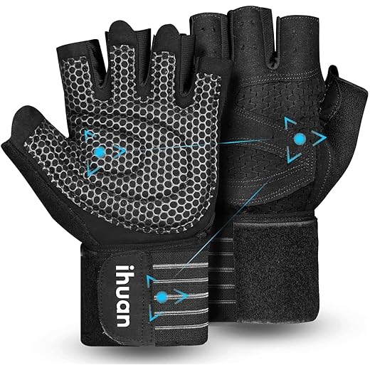 ihuan Ventilated Weight Lifting Gym Workout Gloves