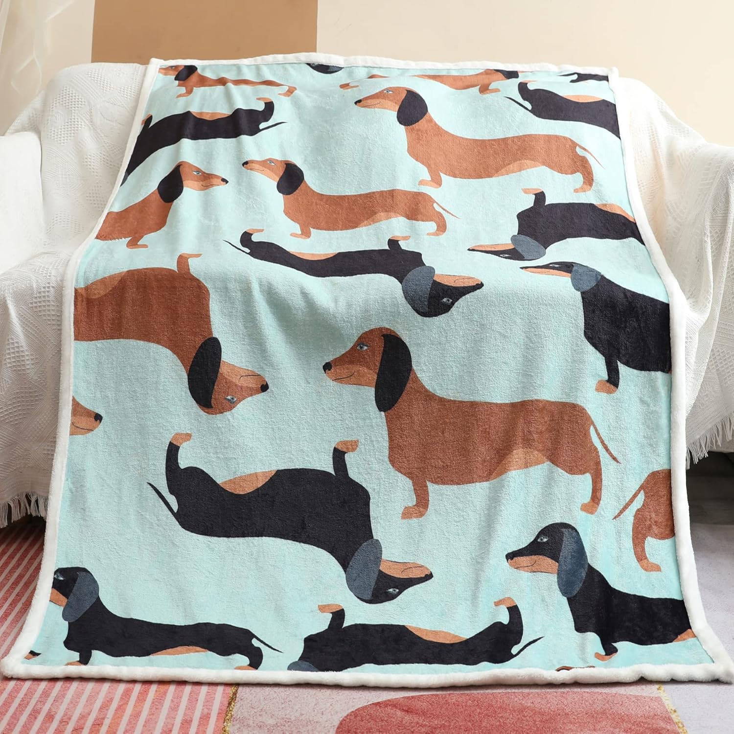 Dachshund Blankets, Weiner Dog Blanket, I Love Dachshunds Blanket for Adults Super Soft Dachshund Gifts for Dog Lovers (Dachshund 1, 47" x 60") - Image 9