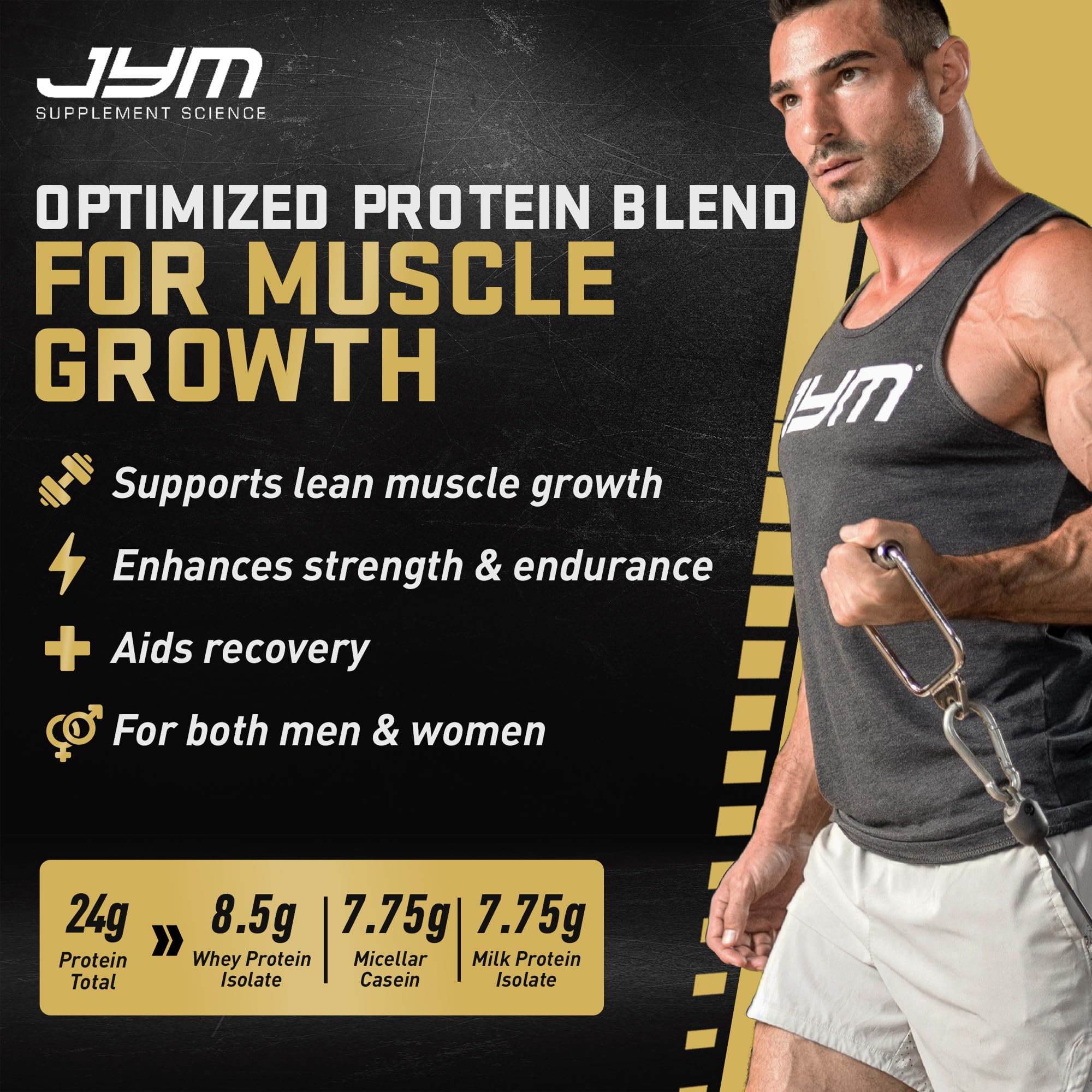 JYM Chocolate Mousse Whey & Casein Protein Powder - 1.9 lb, 22 Servings — Amazon image 3