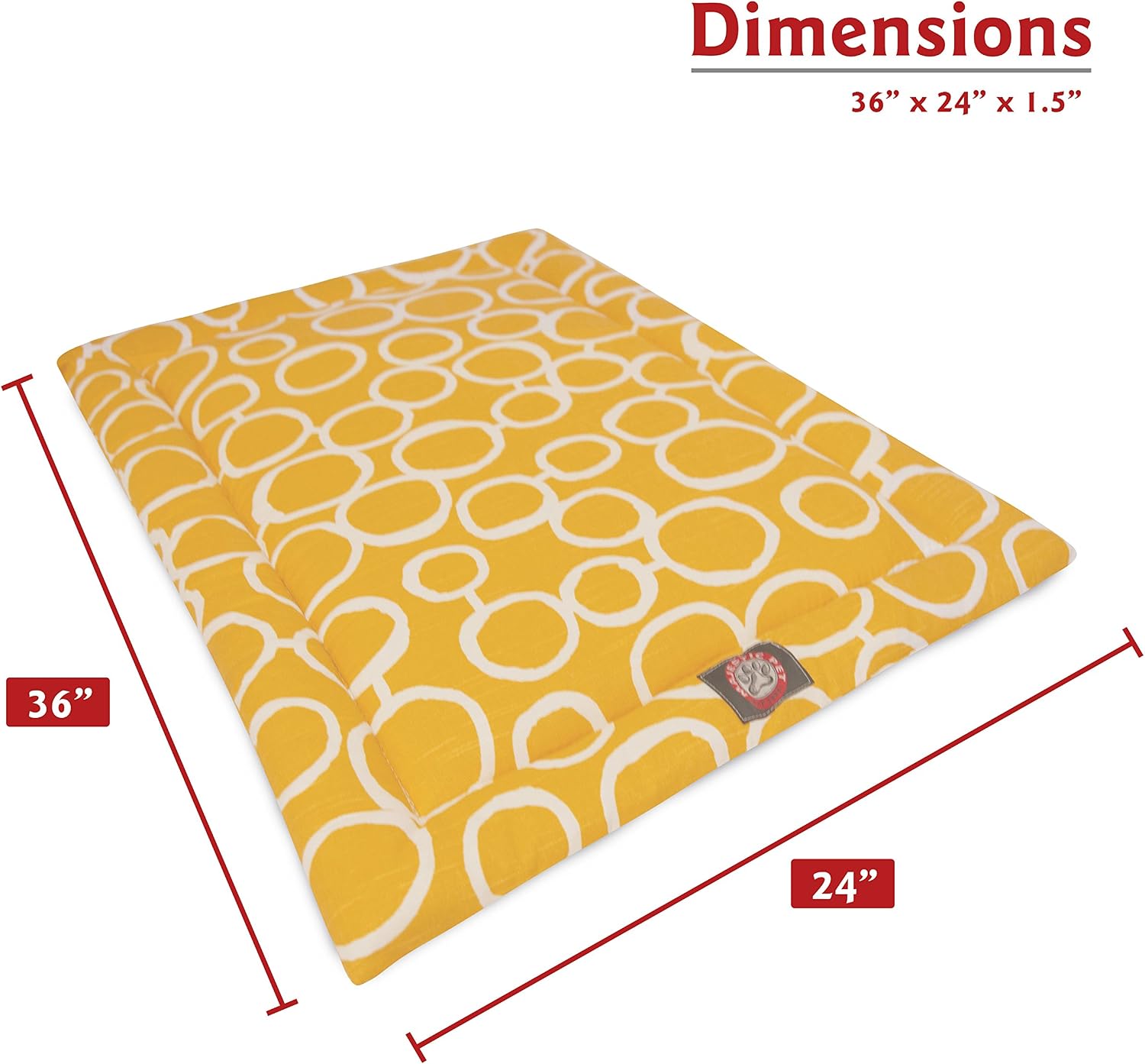 36" Fusion Yellow Crate Dog Bed Mat By Majestic Pet Products