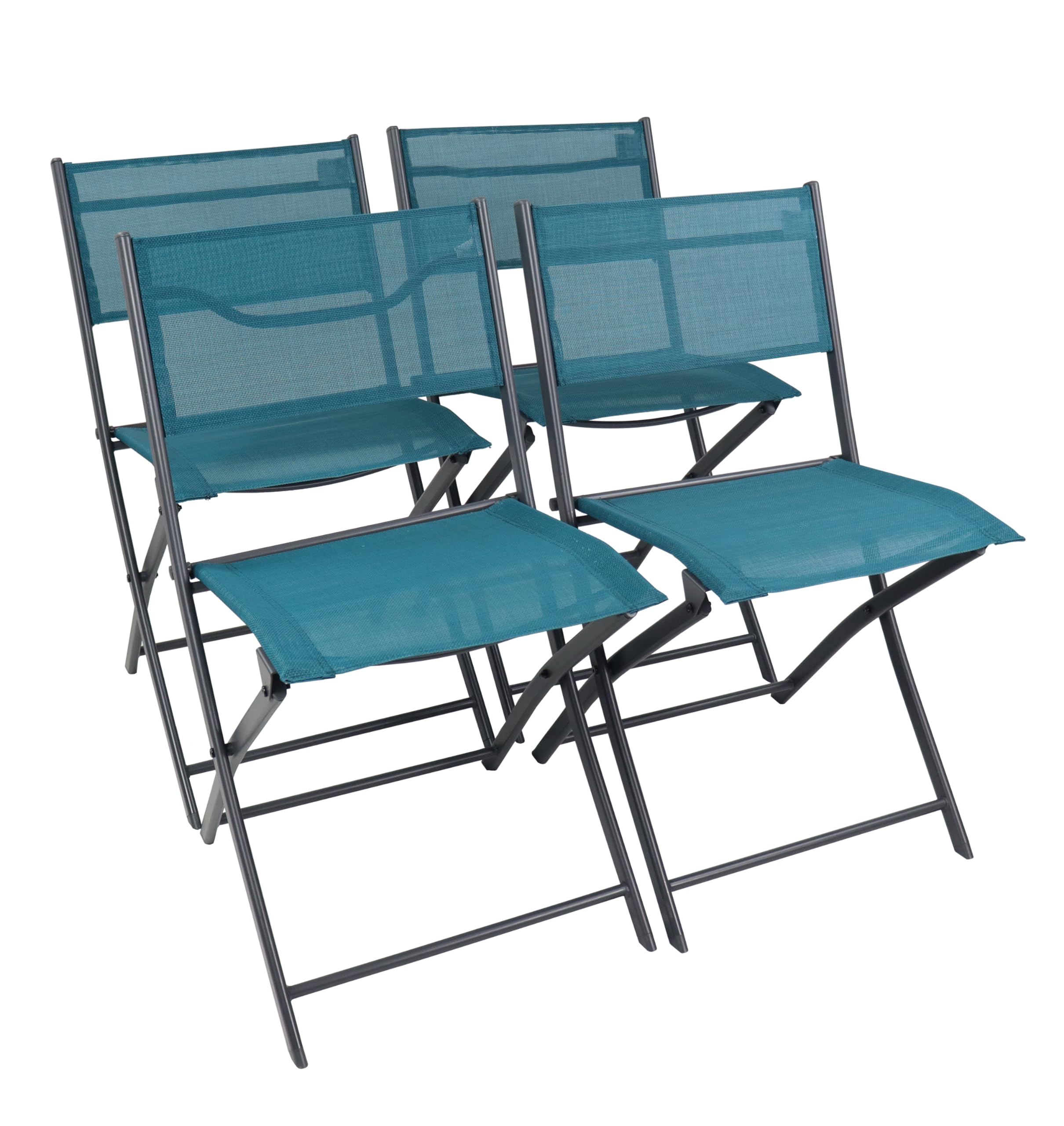 VCM 4-piece set balcony chair folding garden chair folding camping folding chair Sumila 4-piece set balcony chair folding garden chair folding camping folding chair Sumila Turquoise