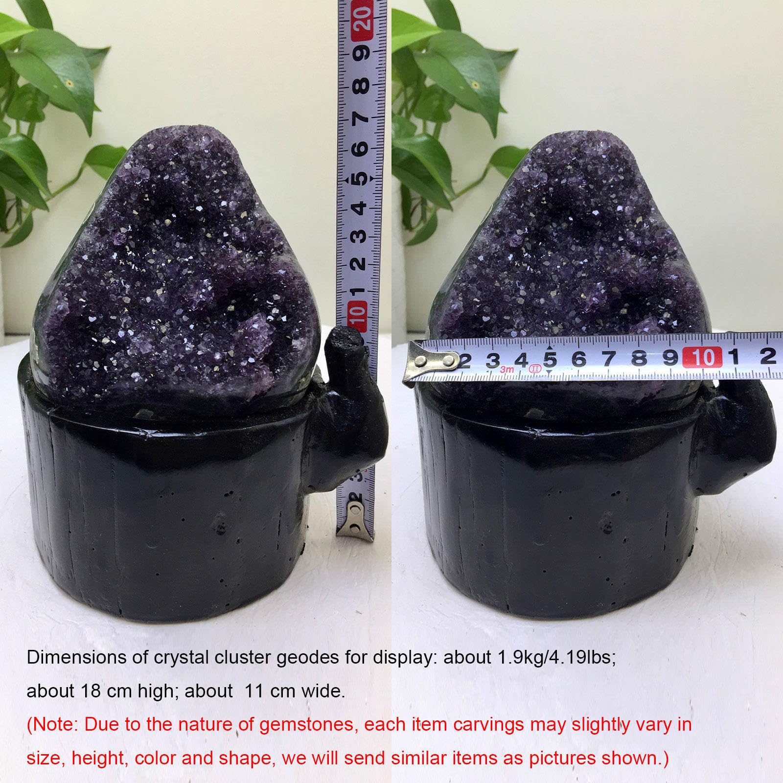 Geoda de Racimo de Cristal de Amatista de Uruguay - 4.19 Lbs, Roca de Racimo de Amatista Grande – Cristales de Energía y Piedras Curativas para Brujería, Meditación, Decoración del Hogar