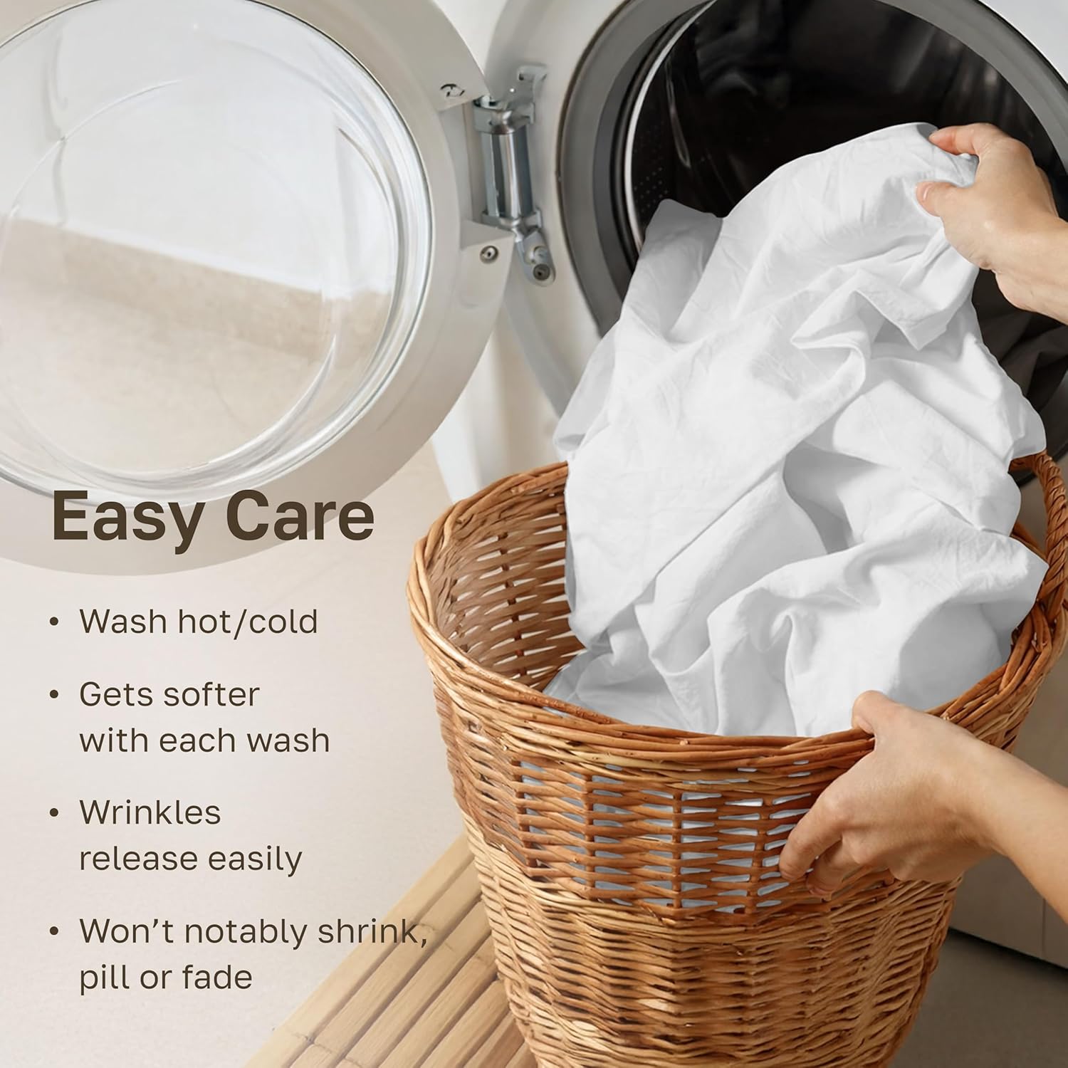 California Design Den Queen Sheet Set - Soft 400 Thread Count Sateen, Natural 100% Cotton Sheets, Deep Pockets with All Around Elastic for a Snug Fit, Durable Bedding Set - Antique White