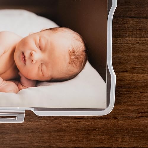 Miniatura 6 de IRIS USA 4 x 6 pulgadas, fabricado en Estados Unidos, paquete de 2 organizadores de fotos y caja de almacenamiento de imágenes con asa, 12 fundas