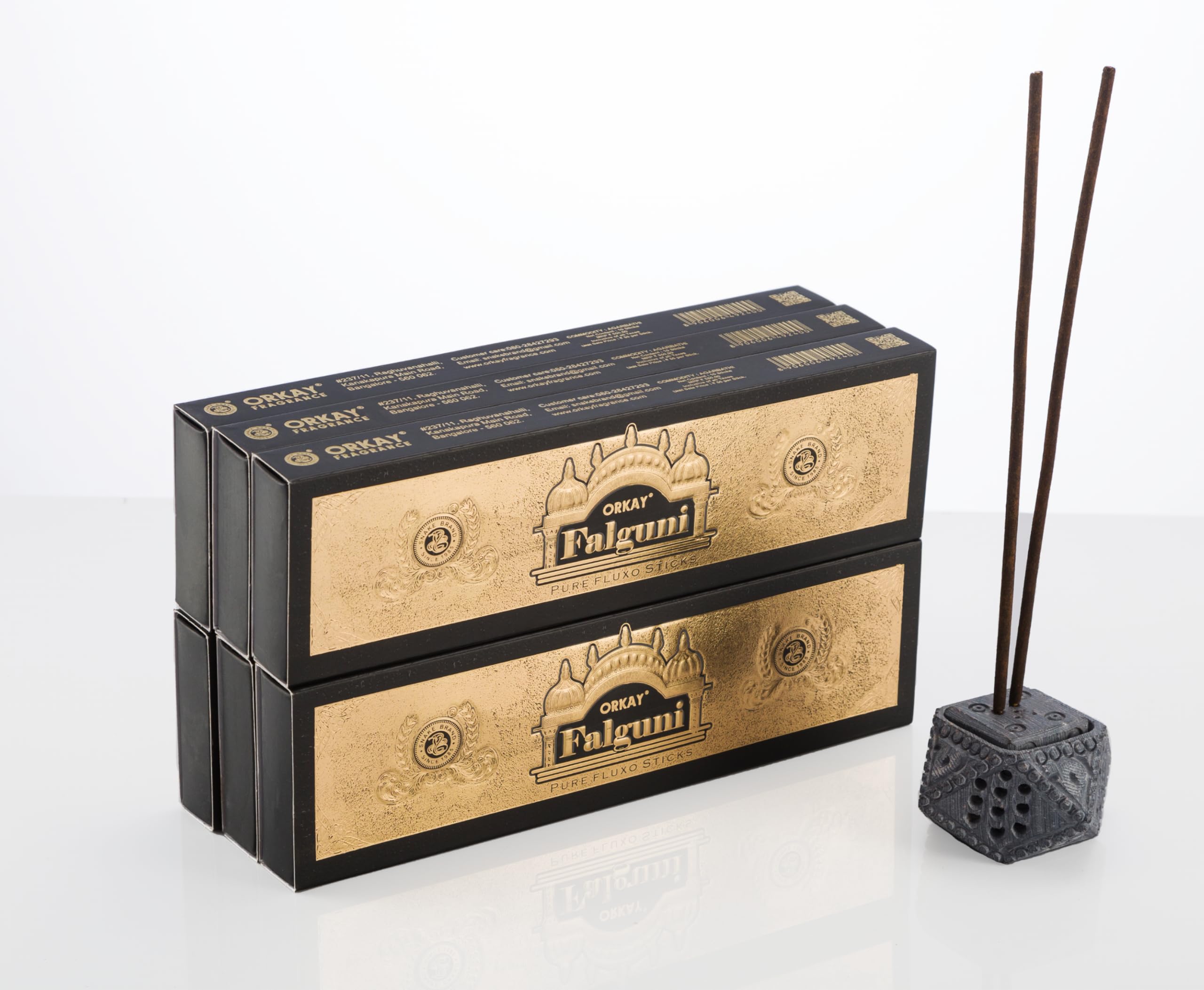 Snake Brand Orkay Pure Black Falguni 10 Sticks || Pack of 12 || Contains 120 Sticks Black Falguni (10, Set of 12)-image-19