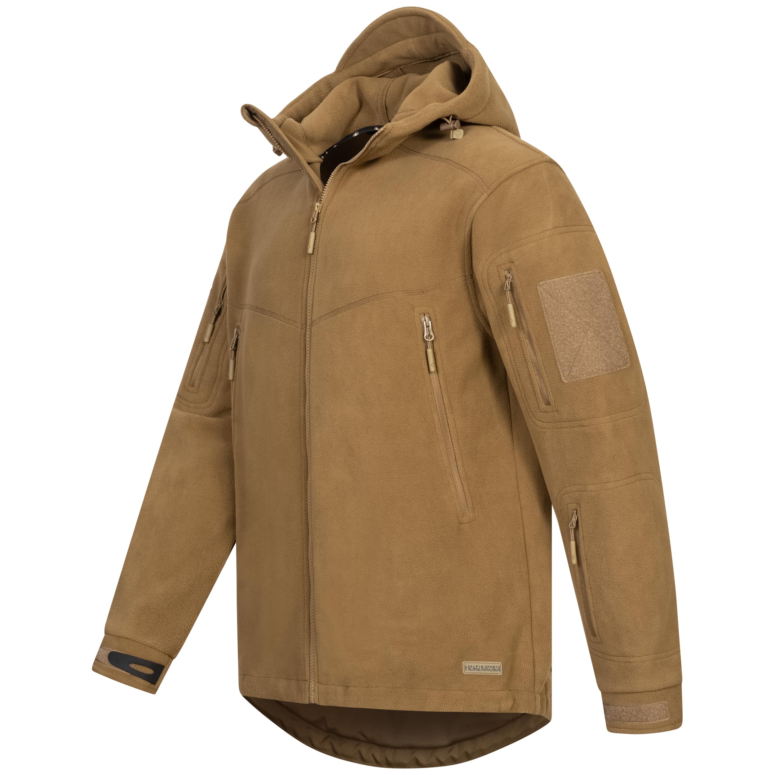 Höhenhorn Biferten Veste en polaire militaire pour homme Veste coupe-vent d'extérieur avec capuche