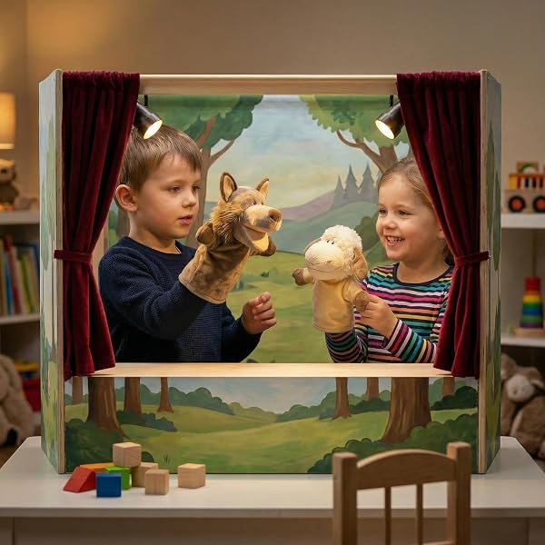 LOMTRATS Marionnettes à Main Mobiles à Bouche Ouverte pour Enfants, Loup, Lion, etc., parfaites pour raconter des Histoires, l'enseignement, l'école Maternelle, Les Cadeaux d'anniversaire - 2
