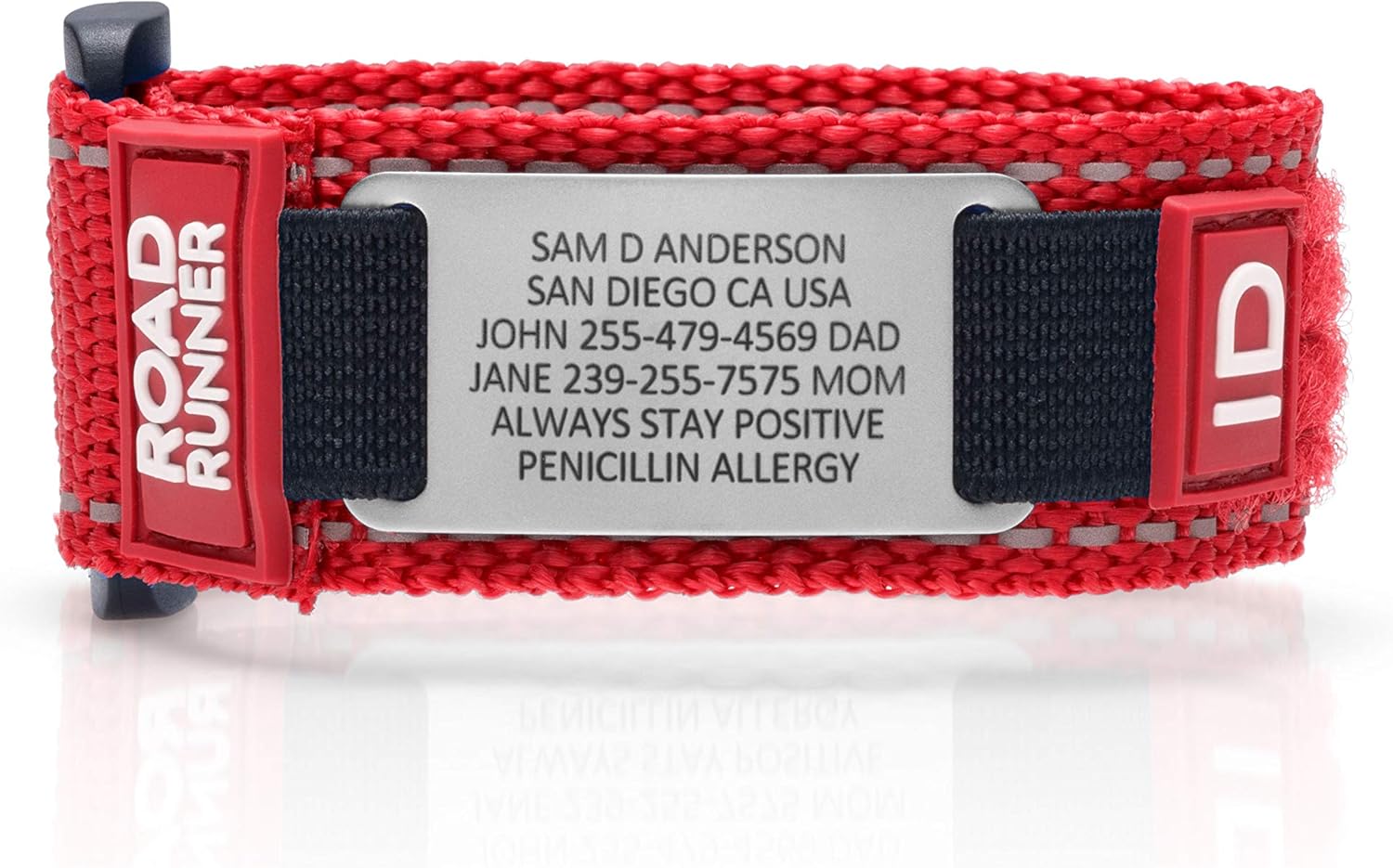 Nylon Road Runner Id Bracelet Wrist ID for Runners