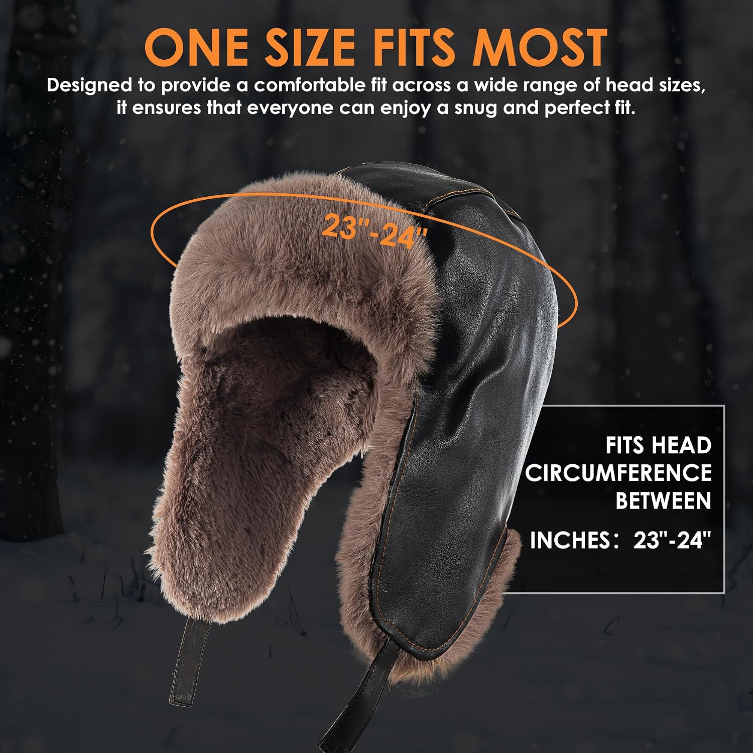 Warm Trooper Trapper Hat for Men Women Winter Hat with Fur Ear Flaps Windproof Hat for Cold Weather Hunting Hat