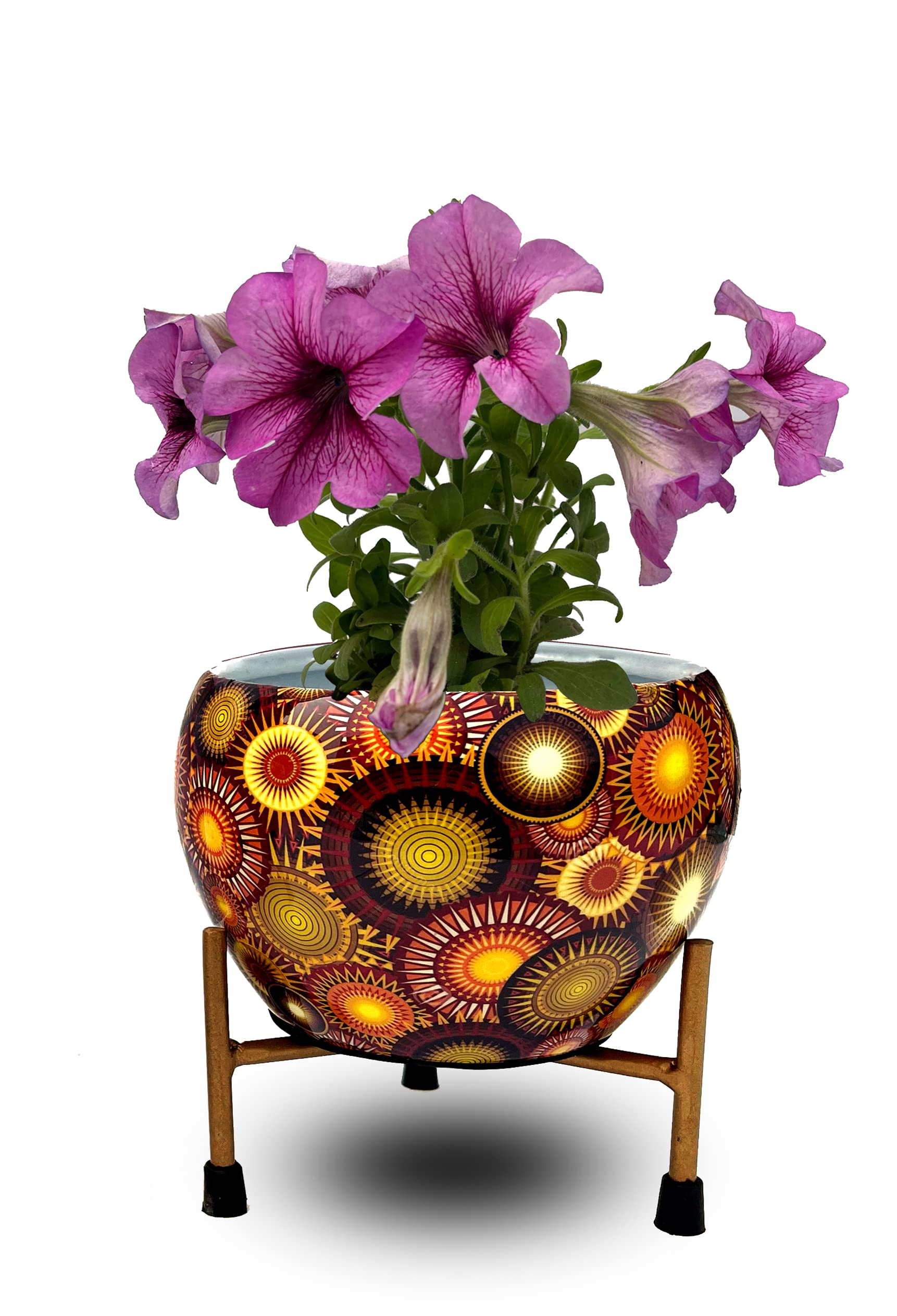 Design Decor Gallery Designer Indoor Plant Pots with Stand - Table Top Decorative Metal Plant Pots for Living Room, Balcony and Garden (Multicolor) (B09XQ4P228) Amazon Price History, Amazon Price Tracker