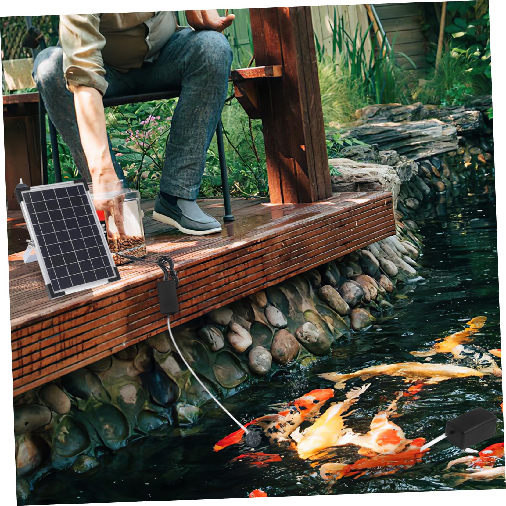 Toyvian Solar-luftpumpe Für Aquarien Und Teiche Solarbetriebene Sauerstoffpumpe Gartenpumpe Mit Verschiedenen Modi Einfache Bedienung Durch Knopfdruck Robuste Und Langlebige Solar-tauchwas
