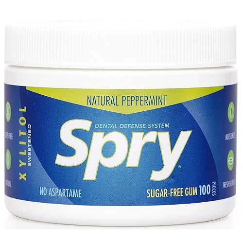 Spry Fresh - Goma de mascar con xilitol natural sistema de protección de los dientes sin aspartamo sin azúcar