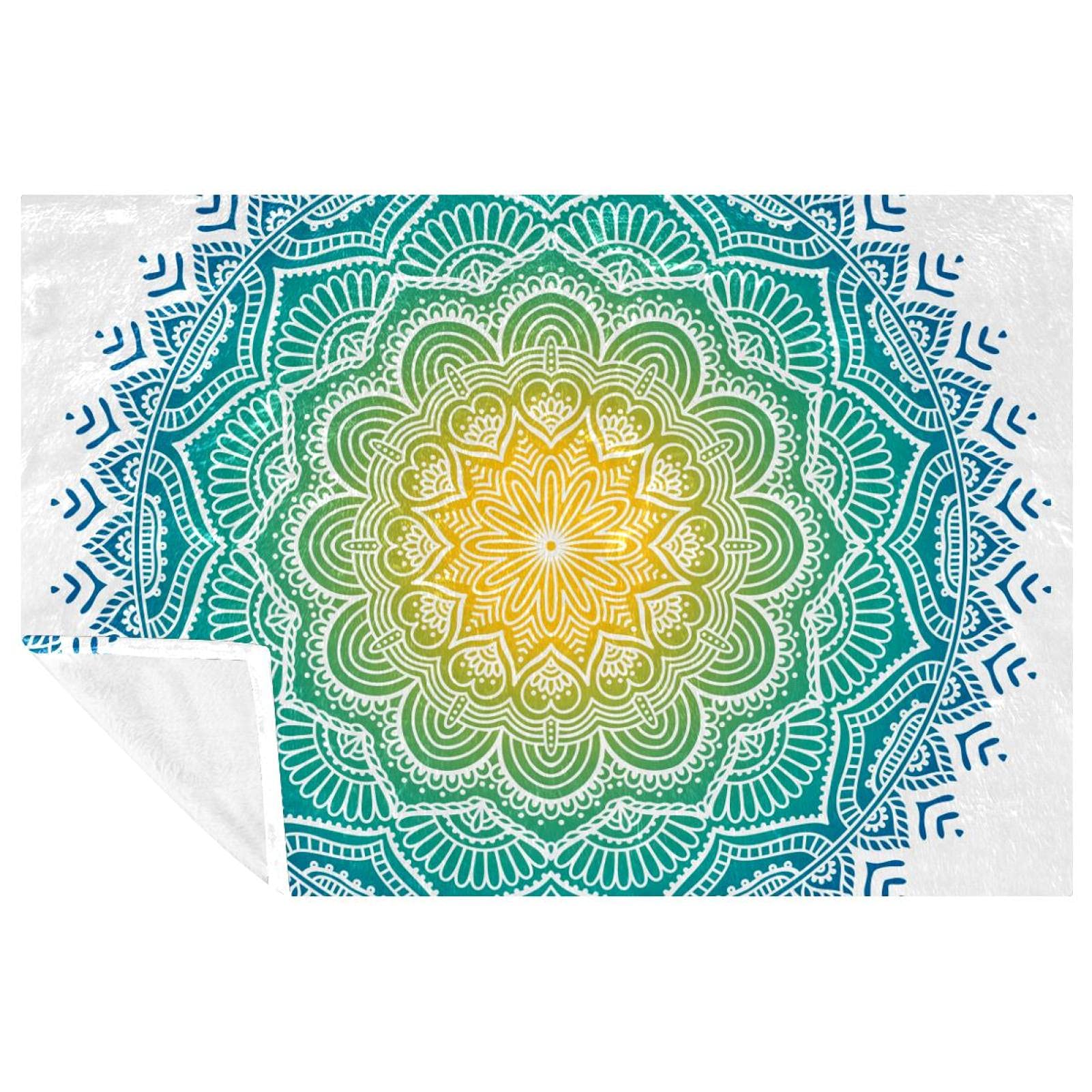 Couverture douce et chaude mandala vintage, jeté de lit d'exception