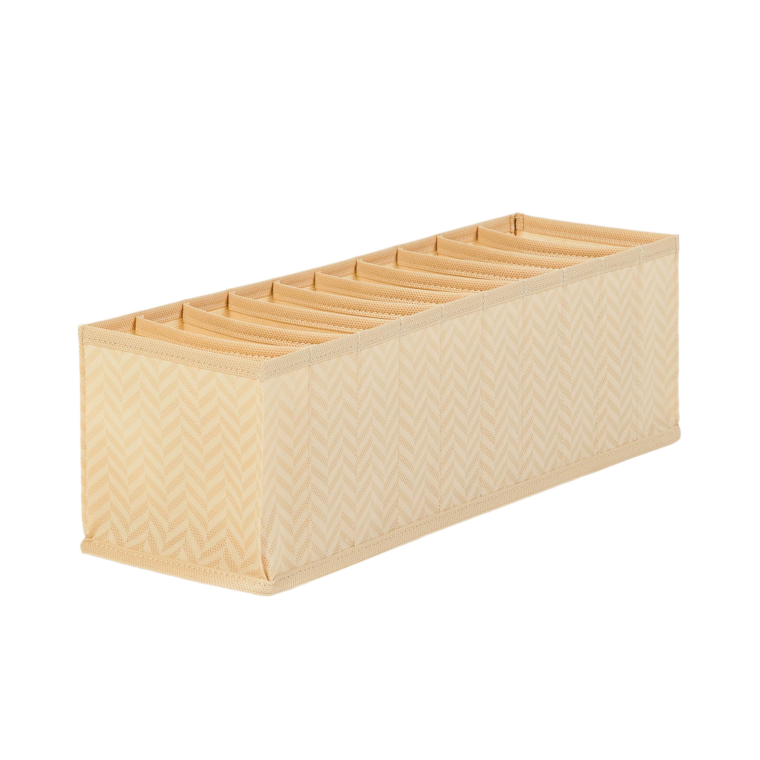 Ocean Home Textile 10 Bölmeli Bej Balıksırtı Çekmece Düzenleyici 11 x 41,5 x 12 cm