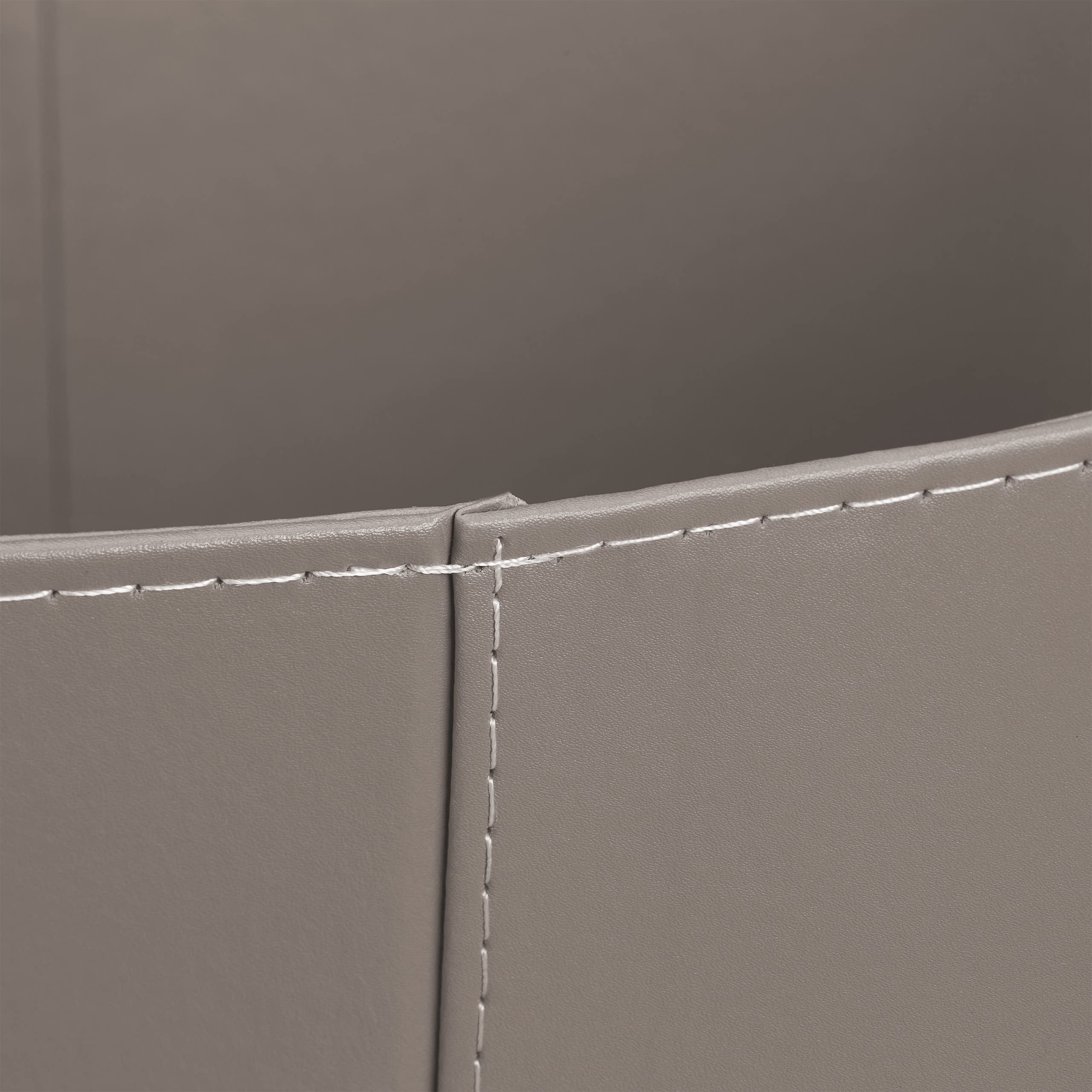 Relaxdays Cesta Portalegna in Similpelle con Manici 36x53,5x41 cm Grigio Scuro