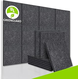Sponsored Ad - BUBOS 24 Pack Acoustic Panels Soundproof Wall Panels,12“x12“x0.4" Sound Absorbing Panels Acoustical Wall Pa...