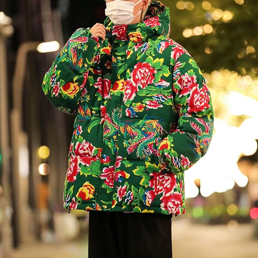 美品 アルチビオ 花柄 中綿ジャケット 36 軽量暖か華やかで機能的◎ 大きいサイズ レディース スタンドリブ中綿モンスタージャケット